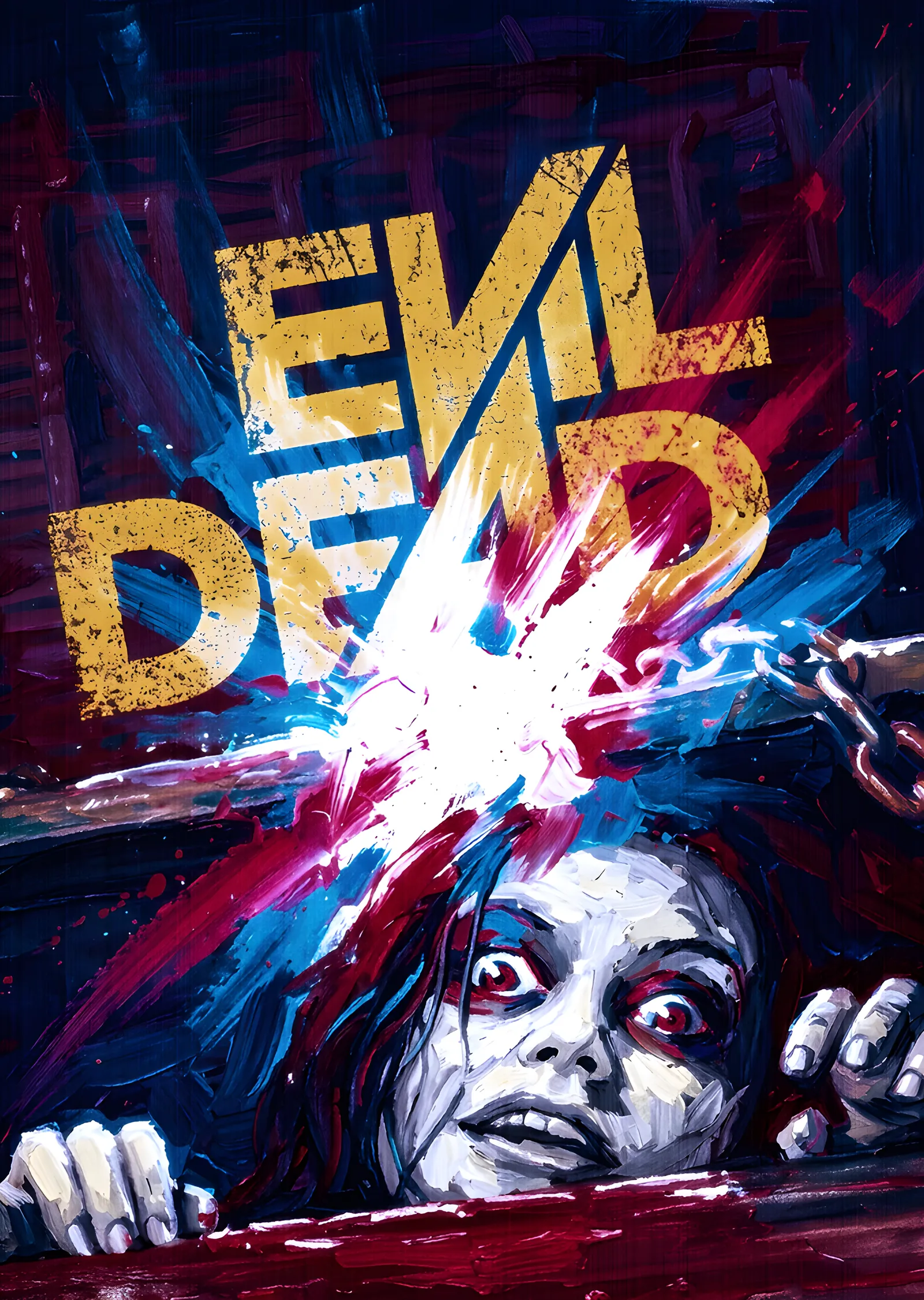 Evil Dead - Mavi Işıkta Çığlık metal tablo