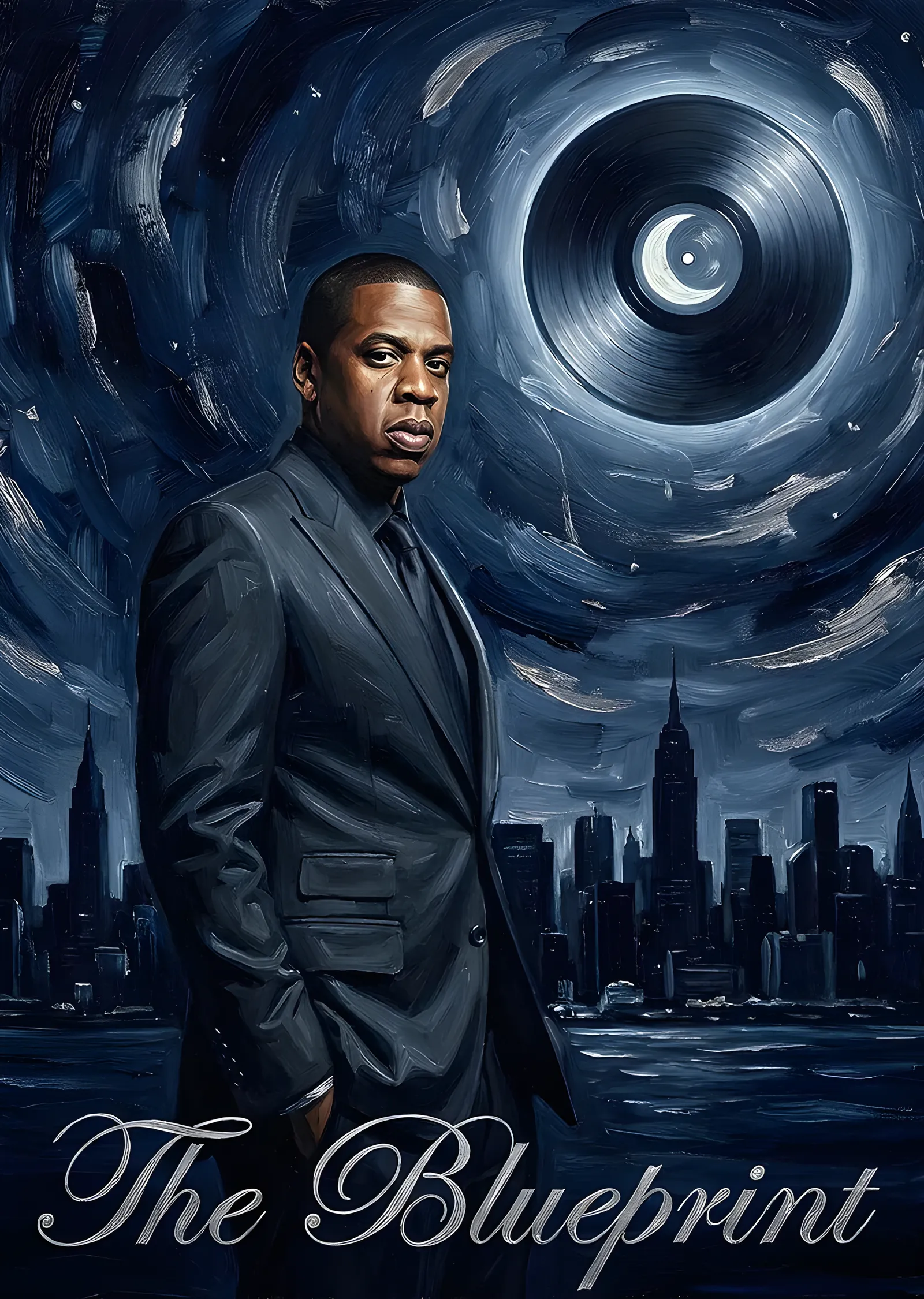 Jay-Z - The Blueprint Şehir Manzarası metal tablo