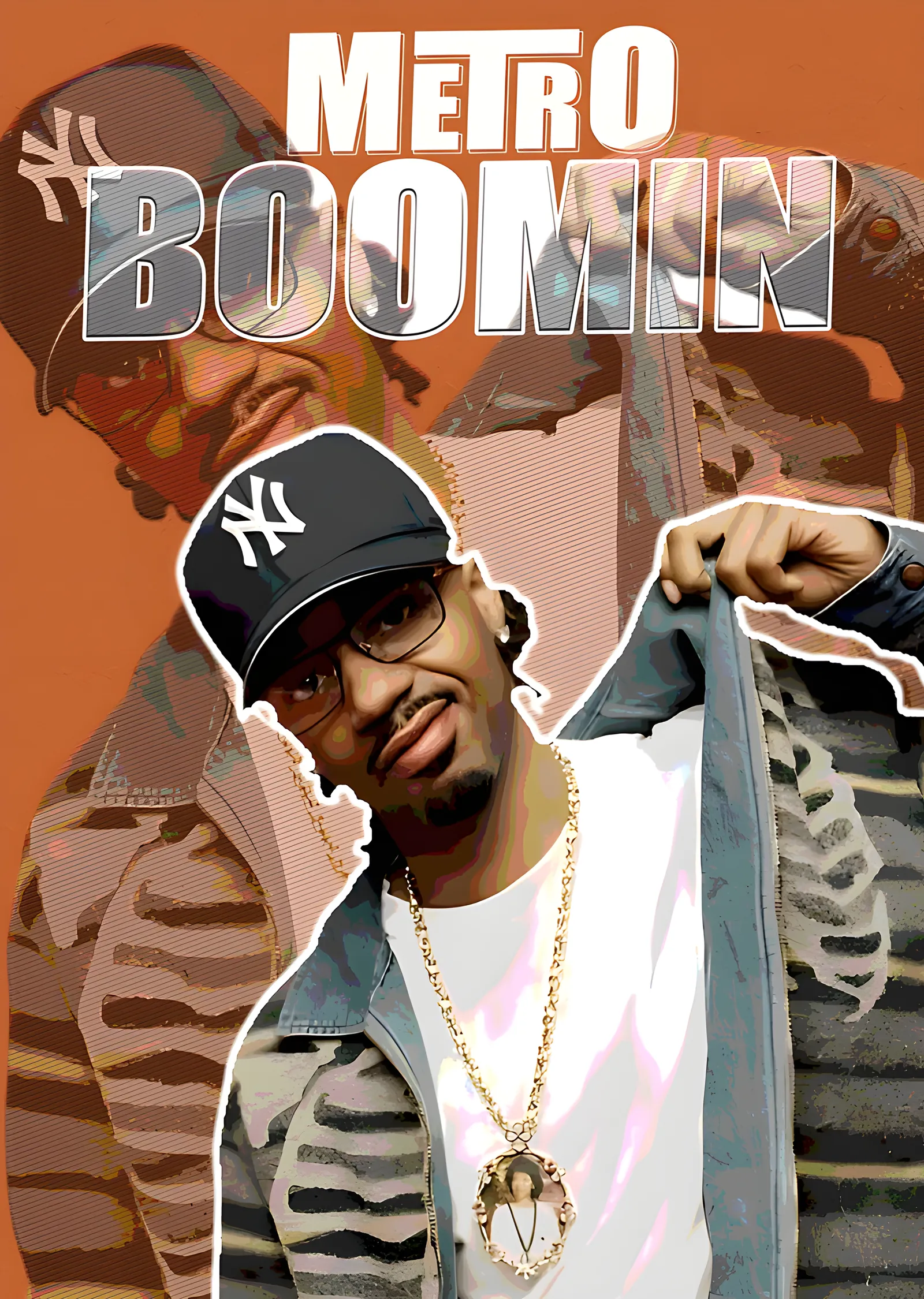 Metro Boomin - Turuncu Katmanlı Poster metal tablo