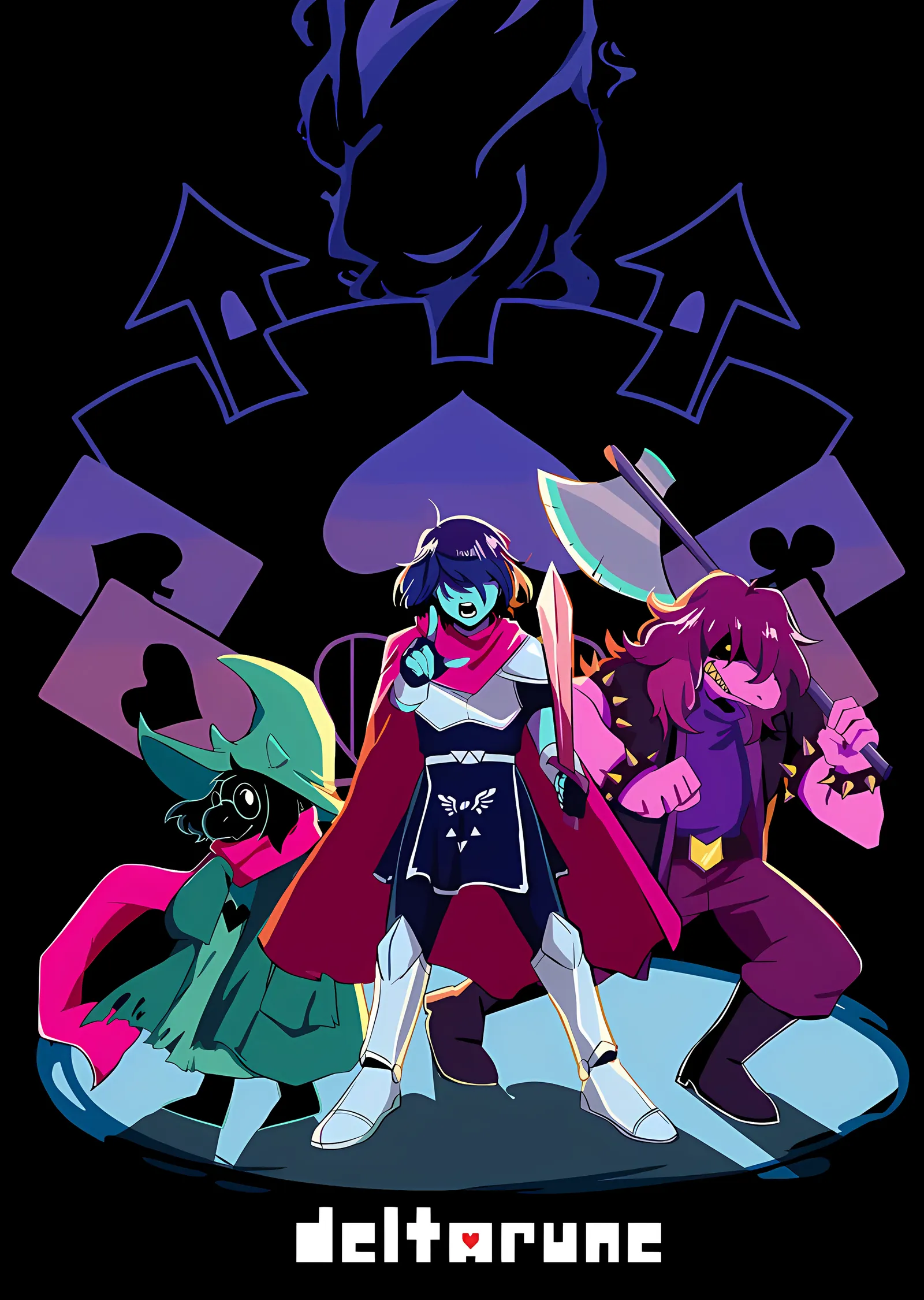 Deltarune - Maça Sembollü Kadro metal tablo