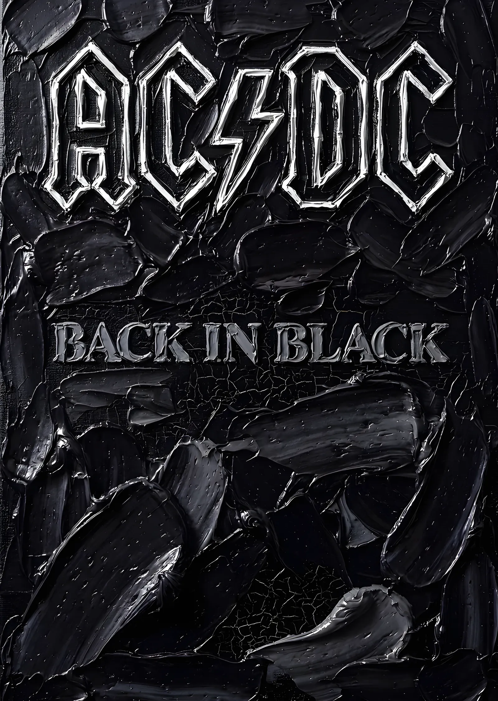 AC/DC - Back in Black Taş Doku metal tablo