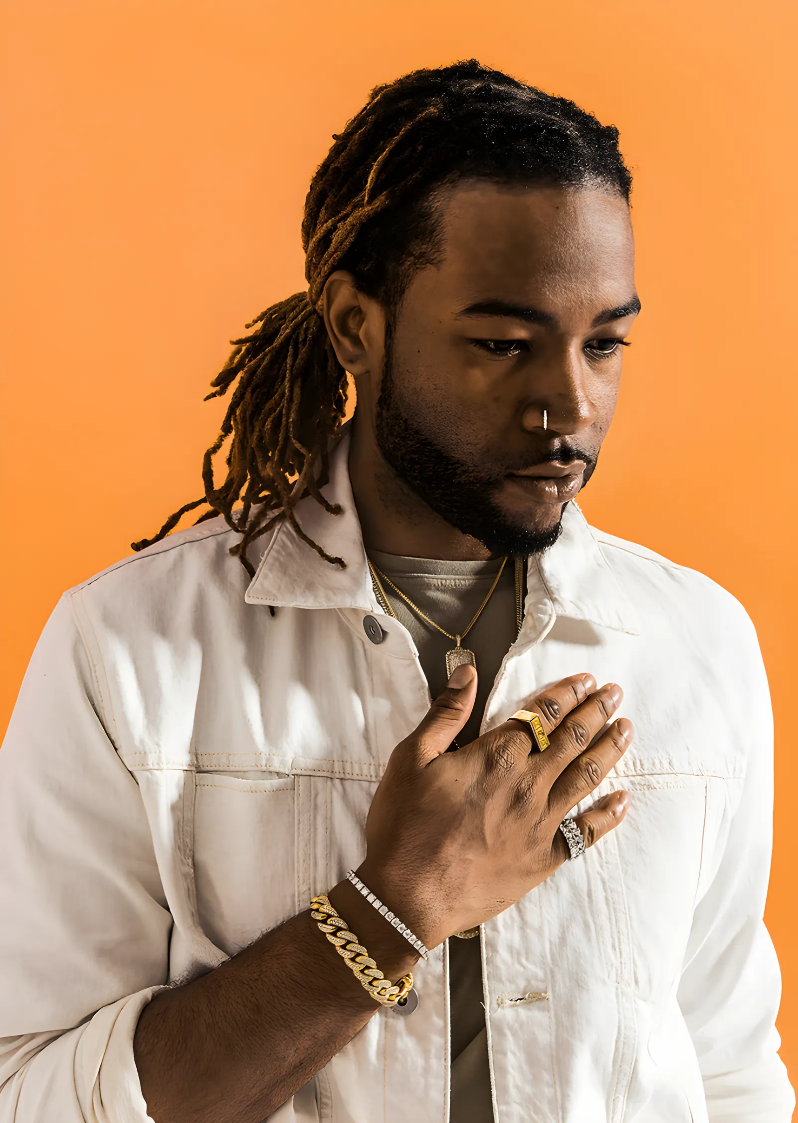 PARTYNEXTDOOR - Turuncu Zeminde Portre Karesi metal tablo