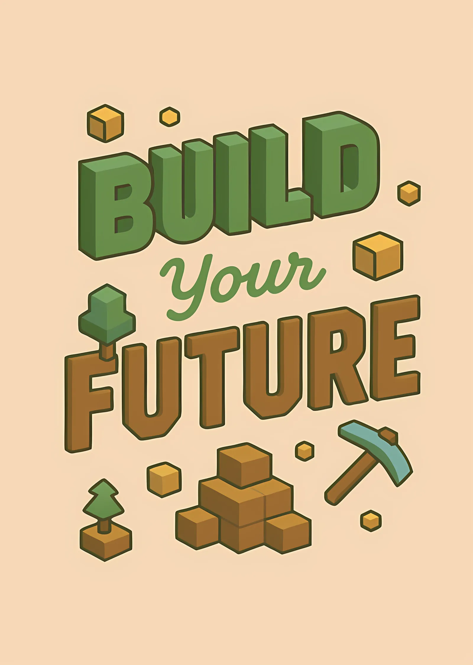 Minecraft - Build Your Future metal tablo