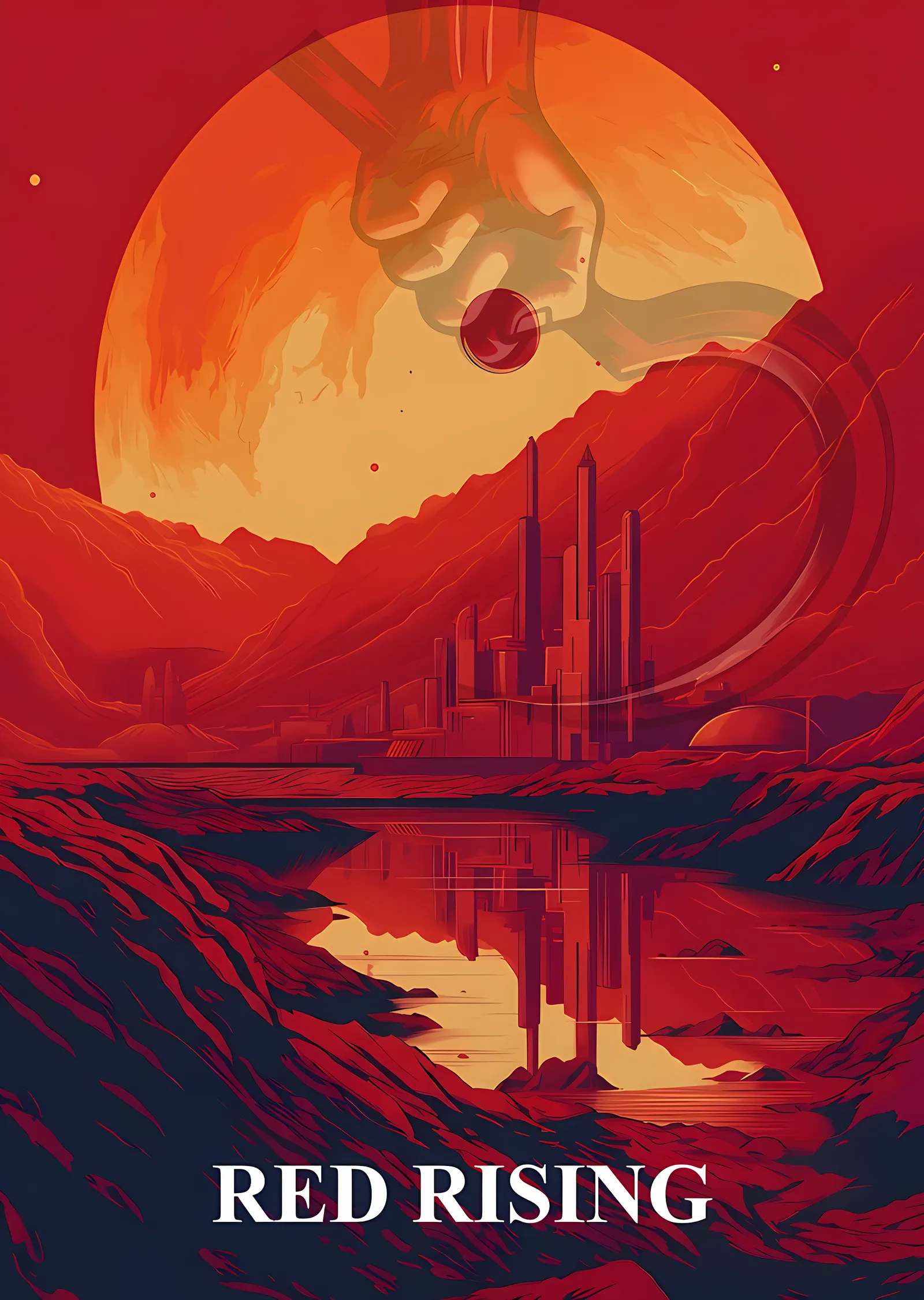 Red Rising - Kızıl Gezegen Manzarası metal tablo