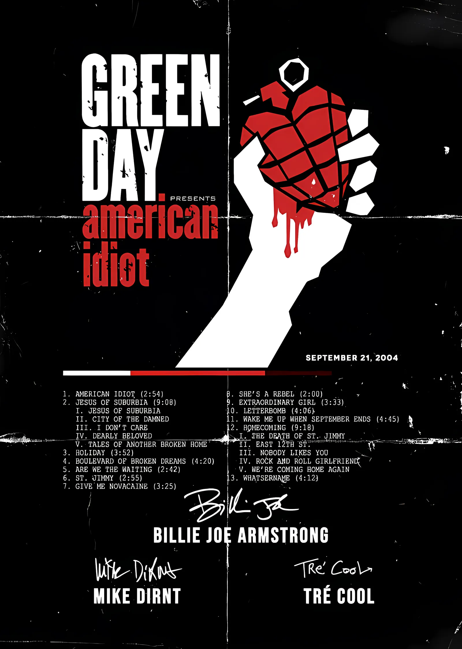 Green Day - American Idiot metal tablo
