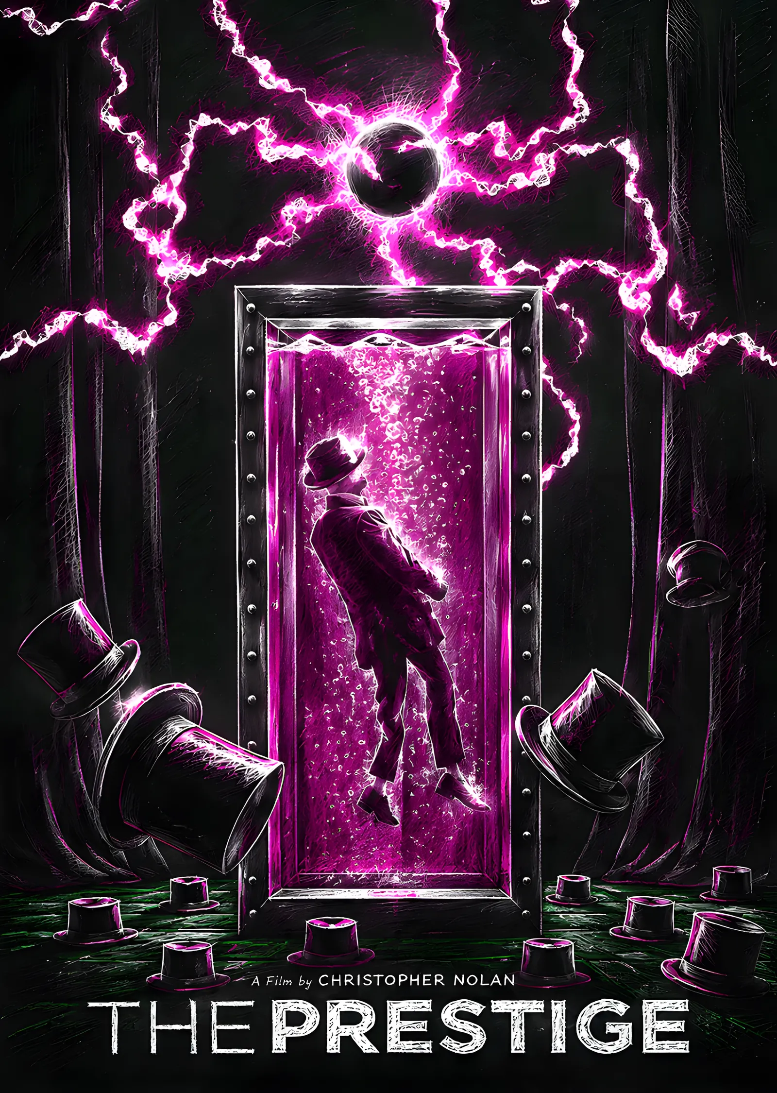 The Prestige - Mor Elektrik Kapısı metal tablo
