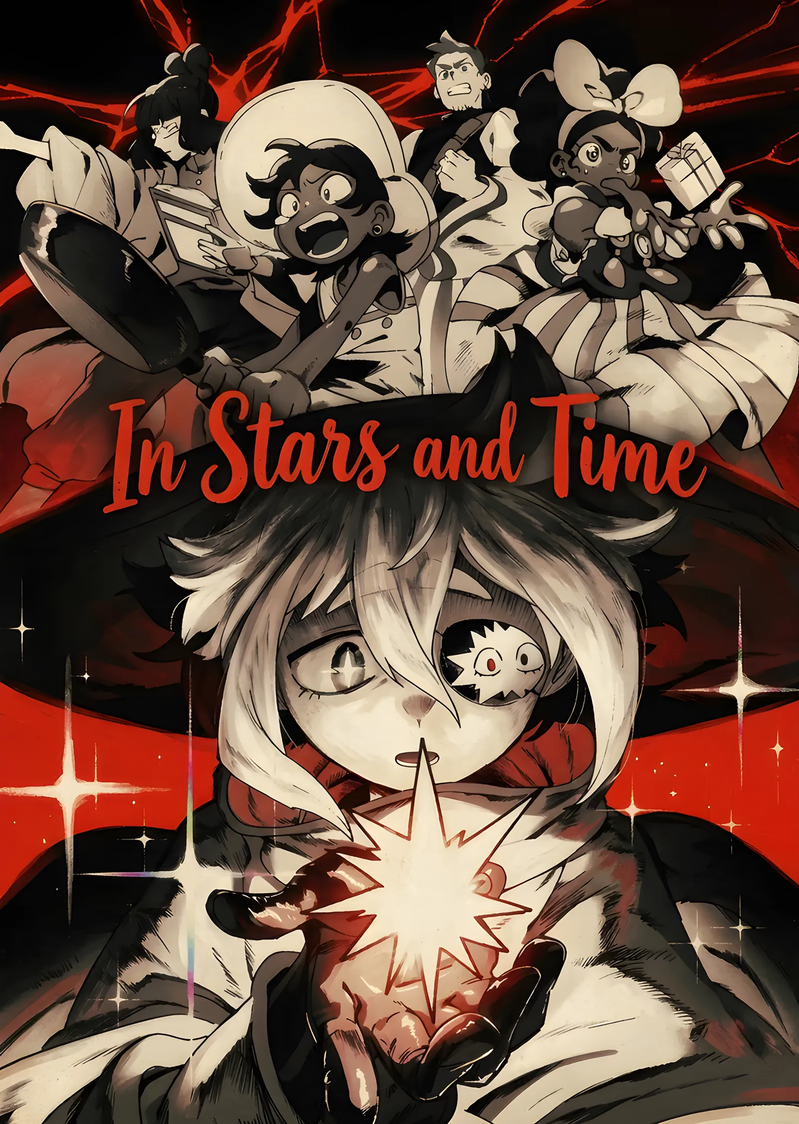 In Stars and Time - Kırmızı Sahne metal tablo