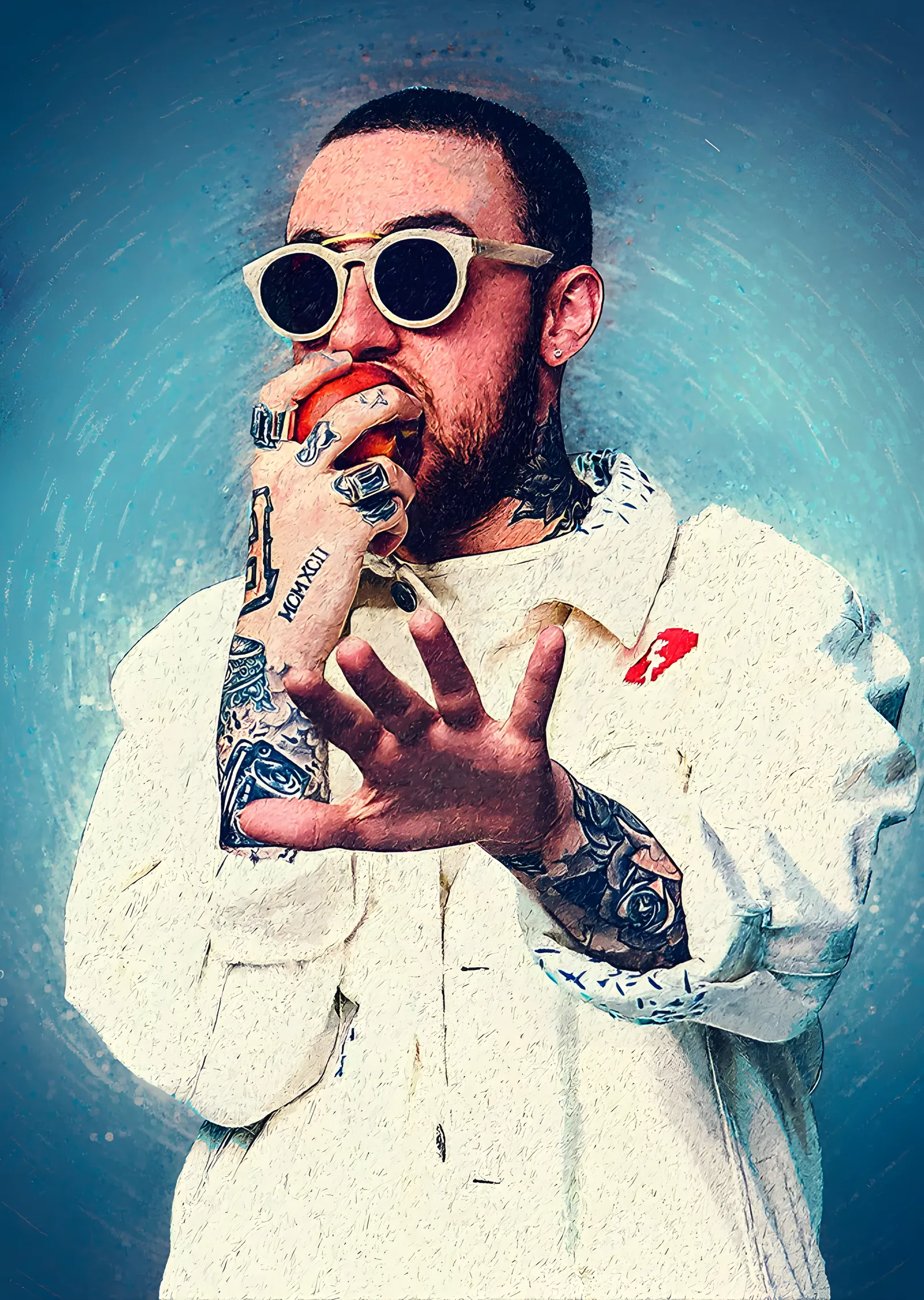 Mac Miller - Gözlüklü Stüdyo Karesi metal tablo