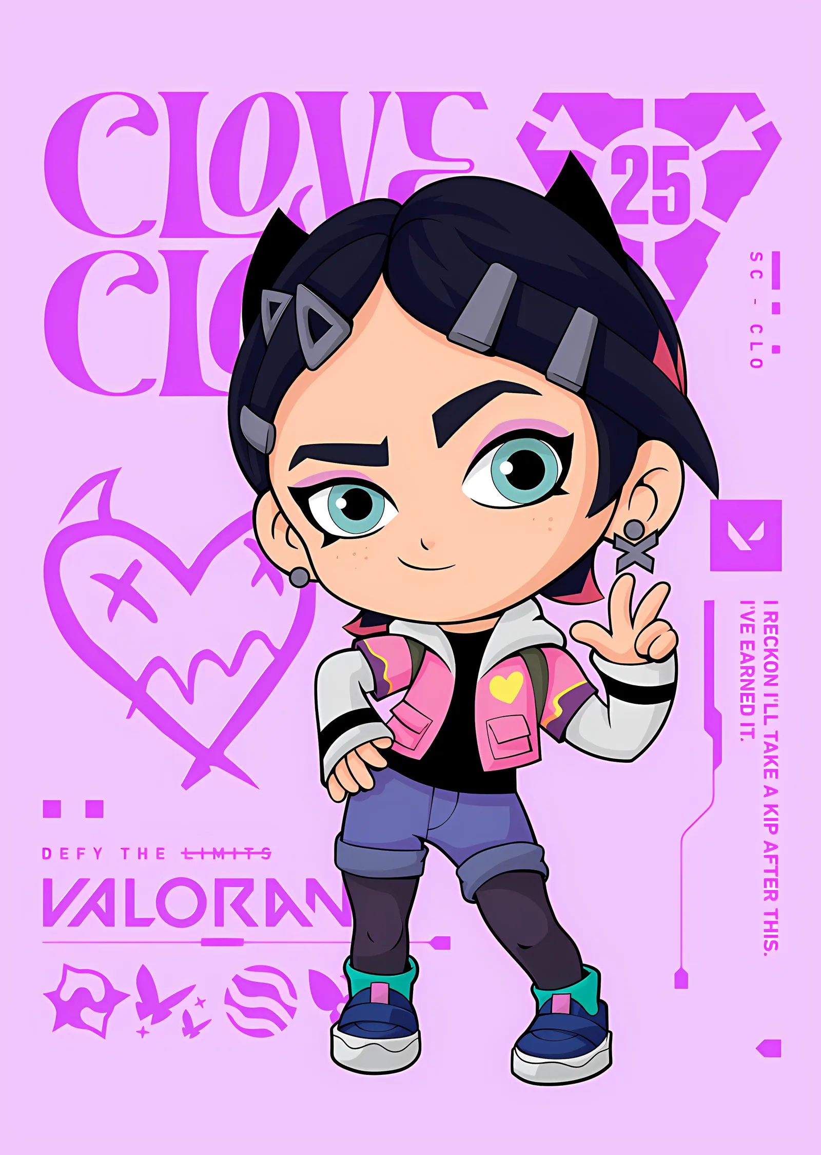 Valorant - Clove Chibi Afişi metal tablo