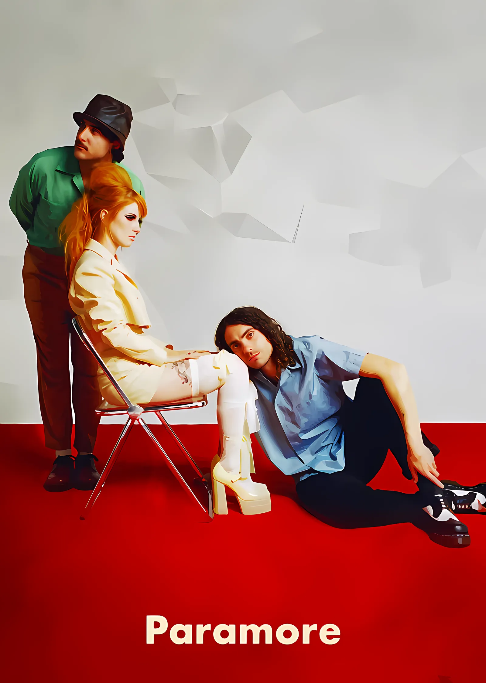 Paramore - Kırmızı Zeminde Grup metal tablo