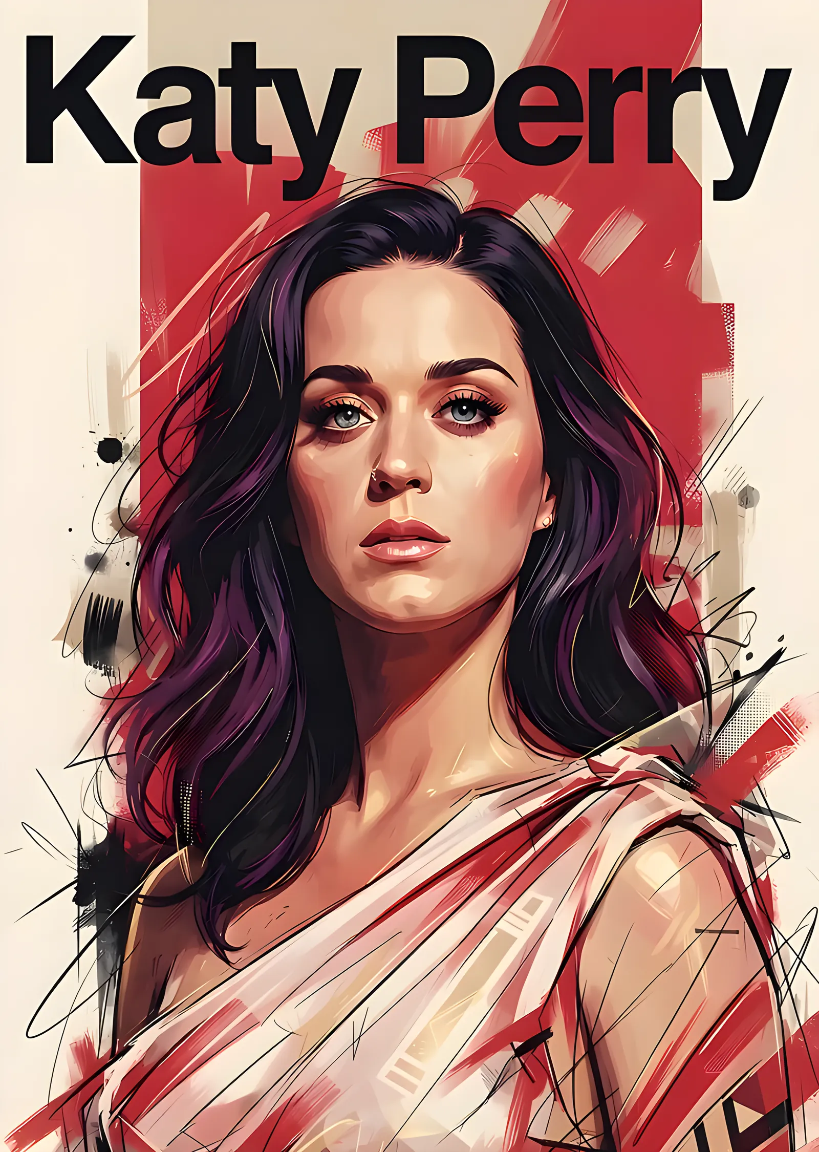 Katy Perry: Çizim metal tablo