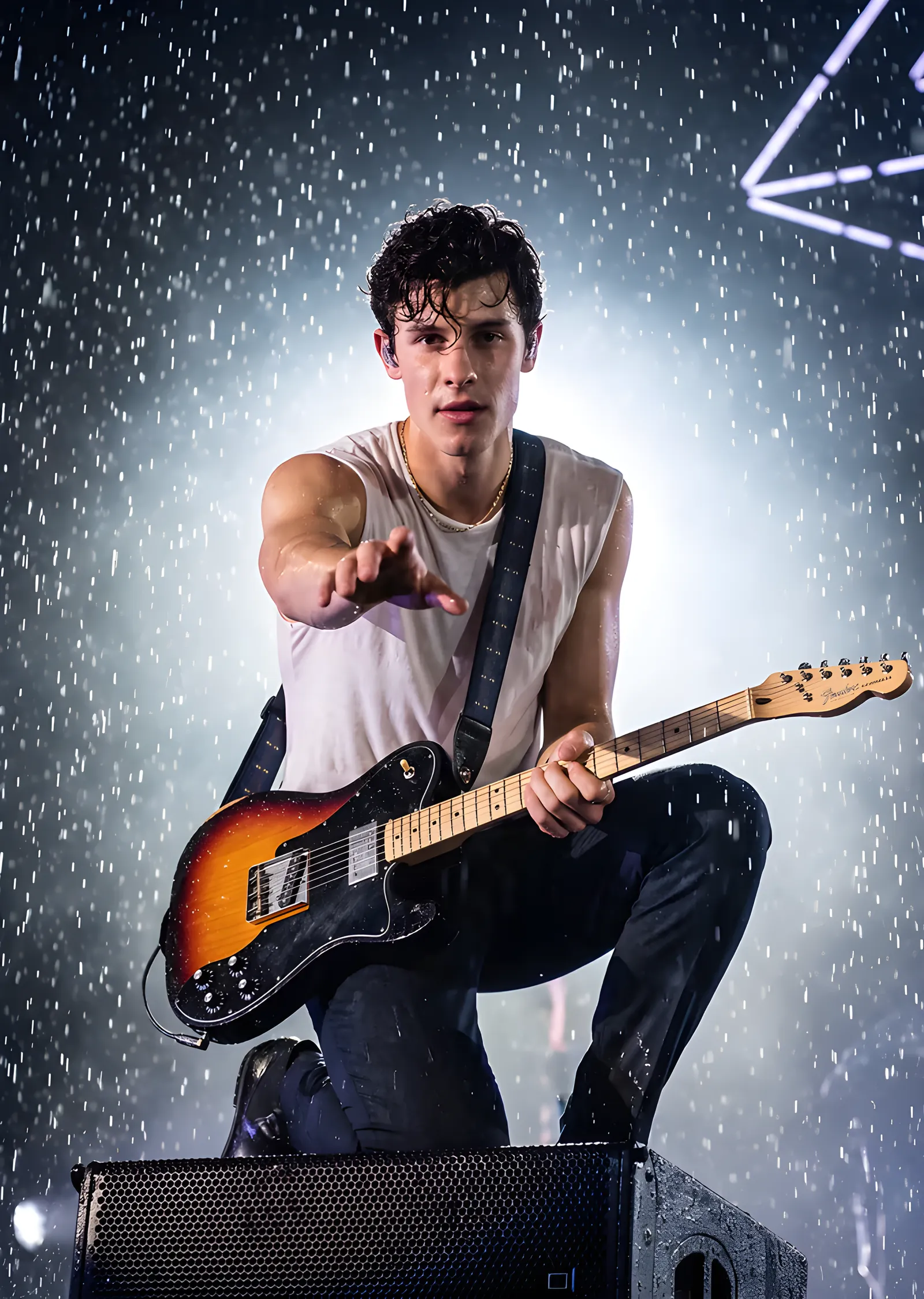 Shawn Mendes - Yağmurda Gitar Solosu metal tablo
