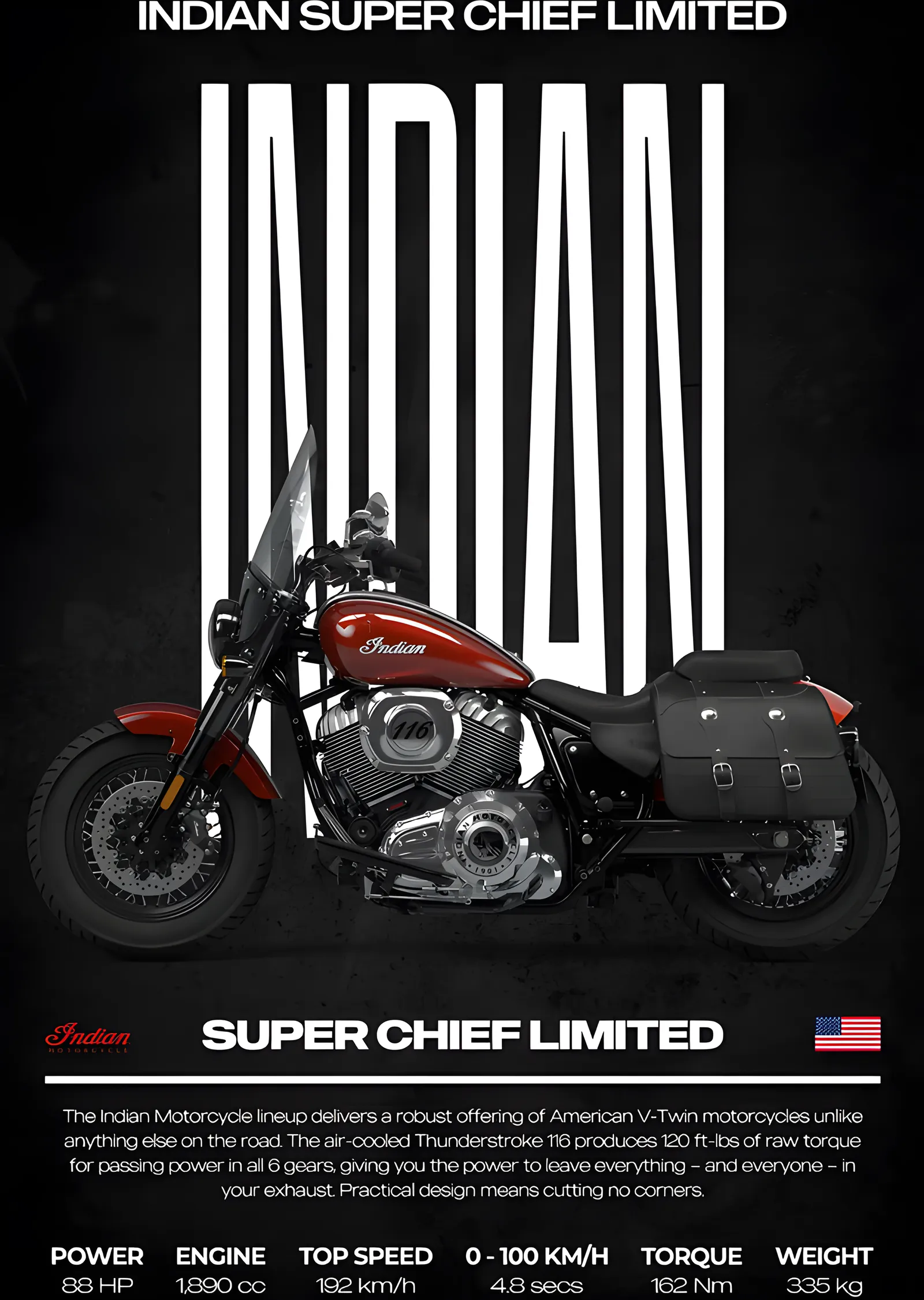 Indian Super Chief Limited - Bordo metal tablo