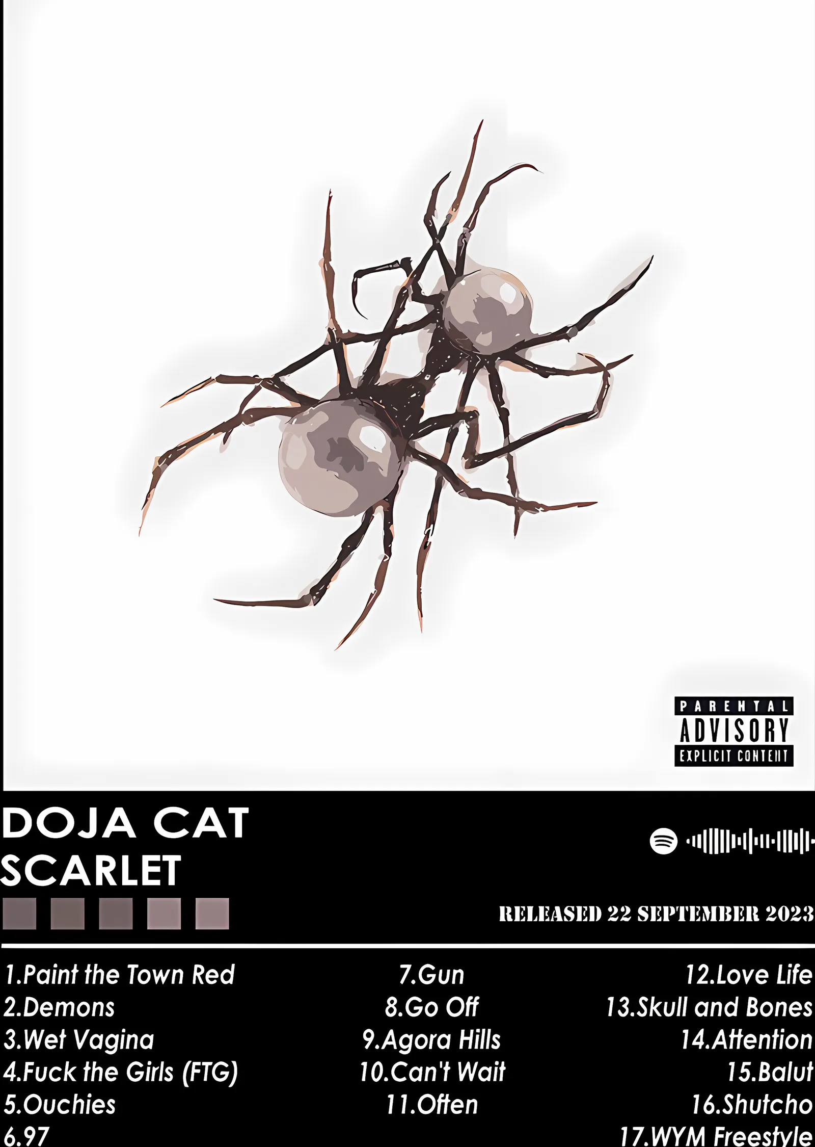Doja Cat - Scarlet Albüm Kartı metal tablo