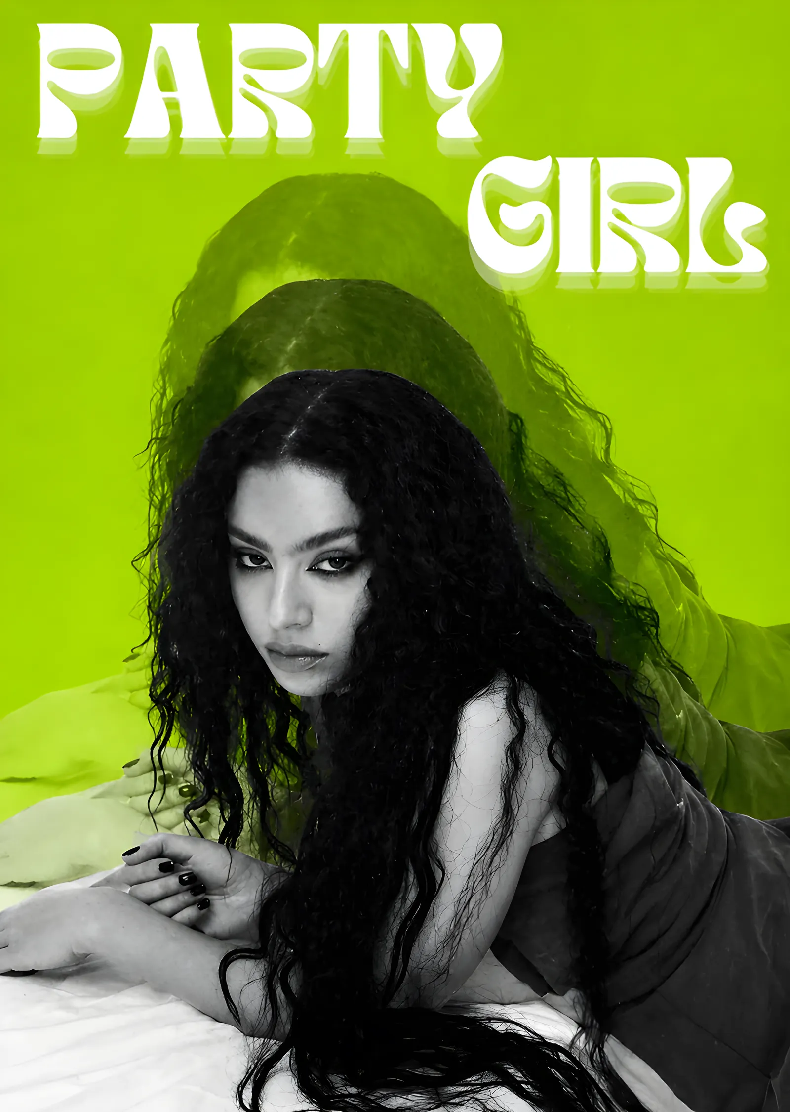Charli XCX - Party Girl Yeşil Afiş metal tablo
