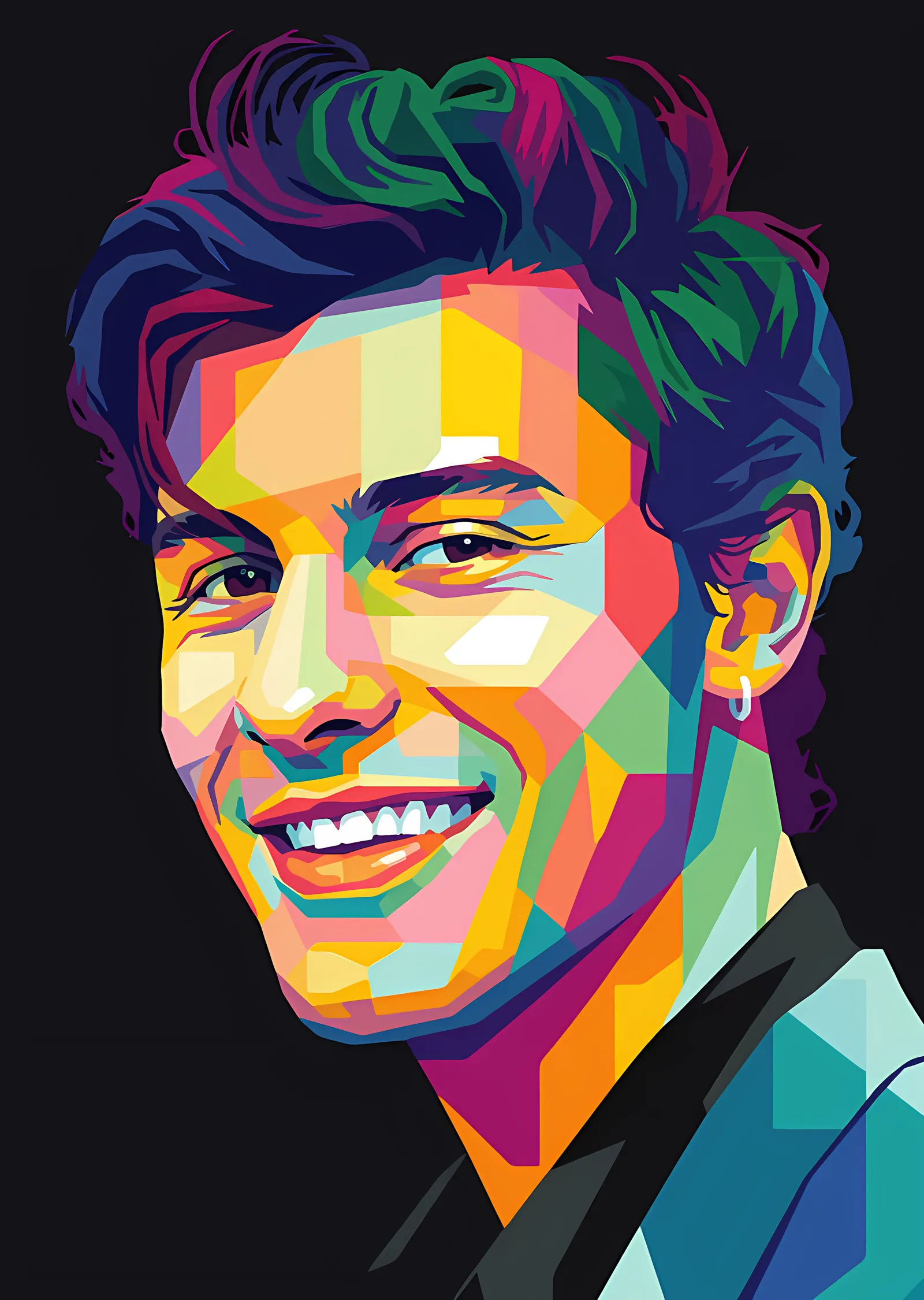 Shawn Mendes - Gülümseyen Pop Art Portre metal tablo