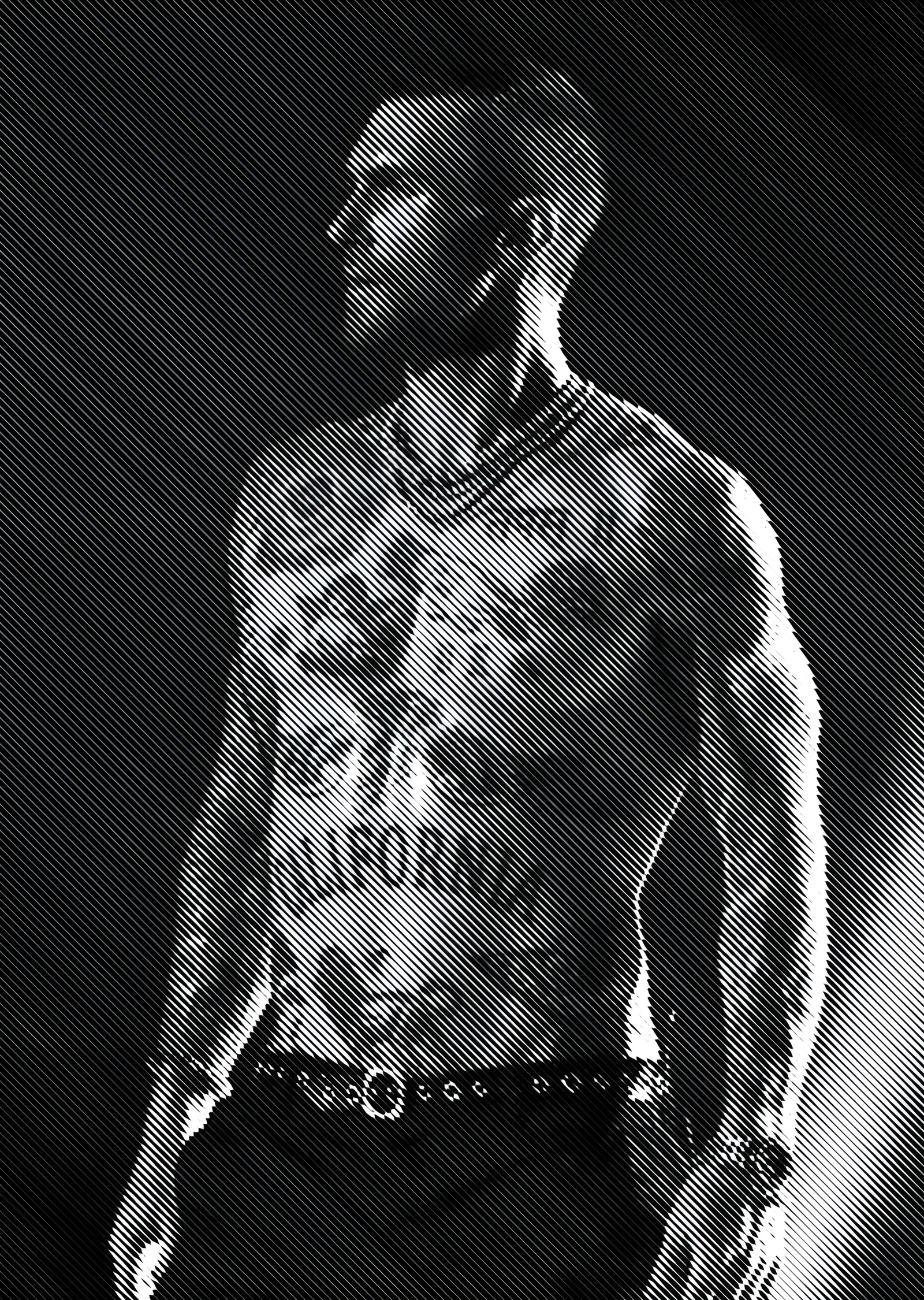 Adam Levine - Siyah Beyaz Dövme Detayı metal tablo