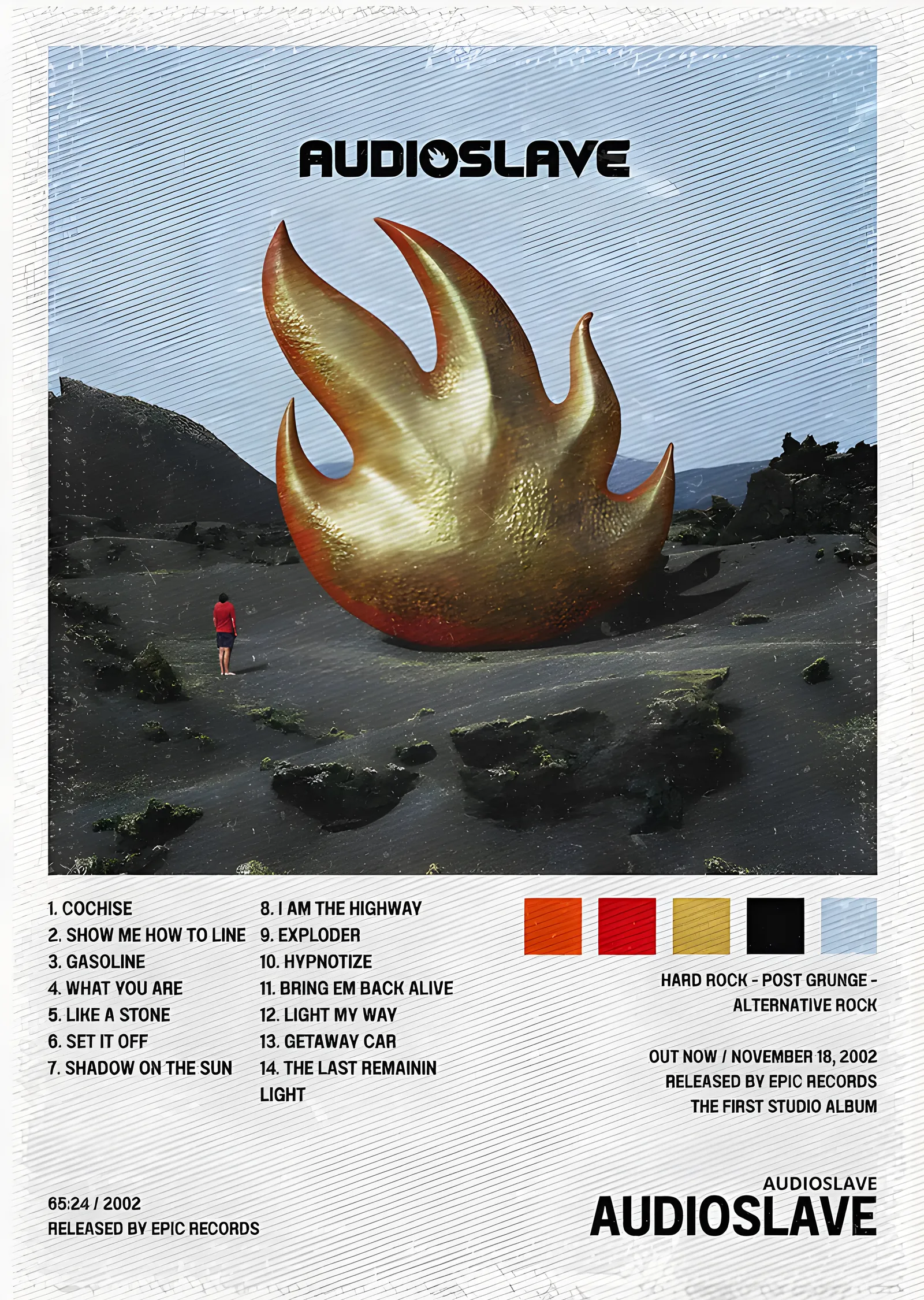 Audioslave - İlk Albüm Künyesi metal tablo