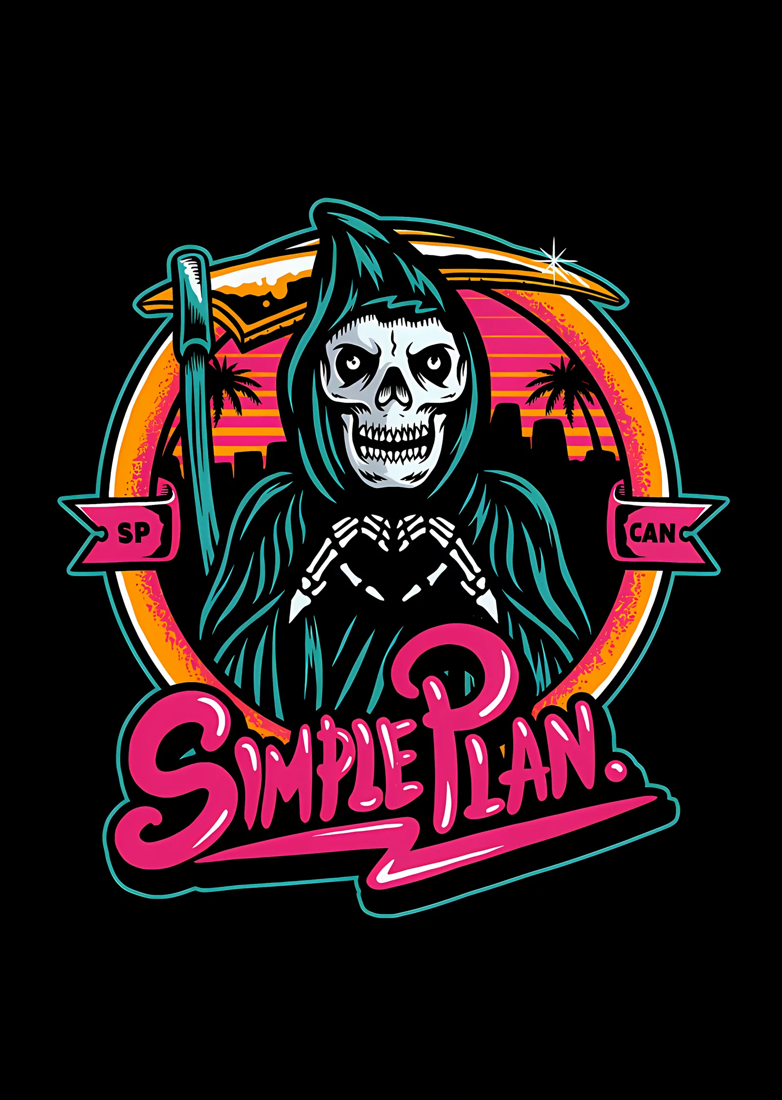 Simple Plan - Neon Azrail Amblemi metal tablo