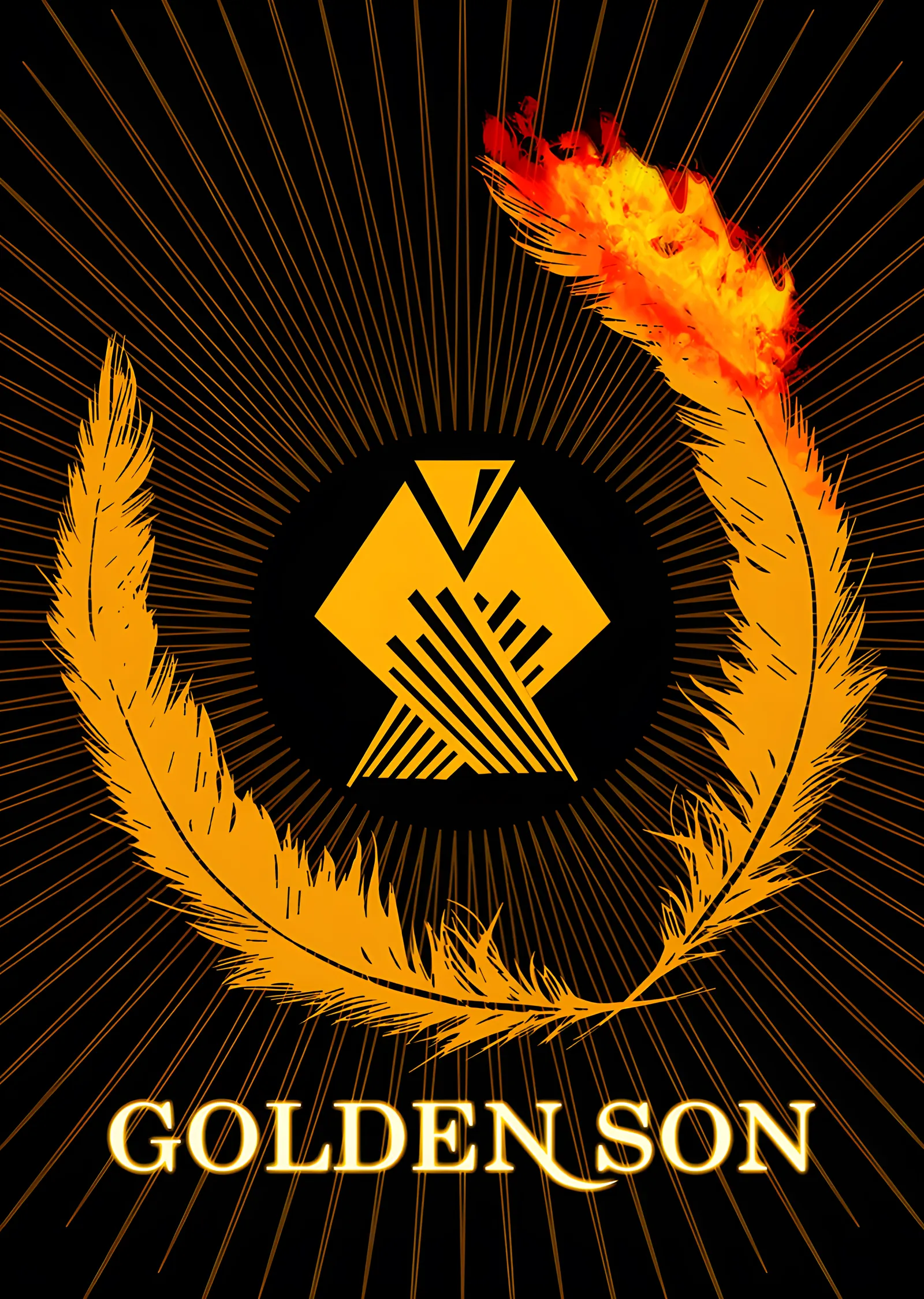 Golden Son - Alevli Tüy metal tablo