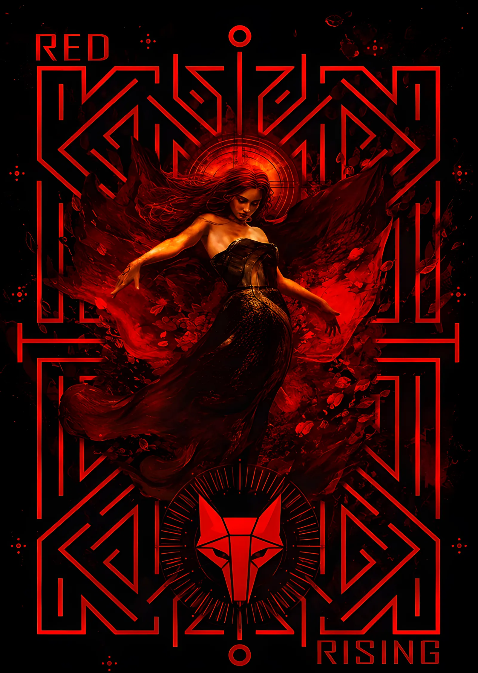 Red Rising - Kızıl Çerçeve metal tablo