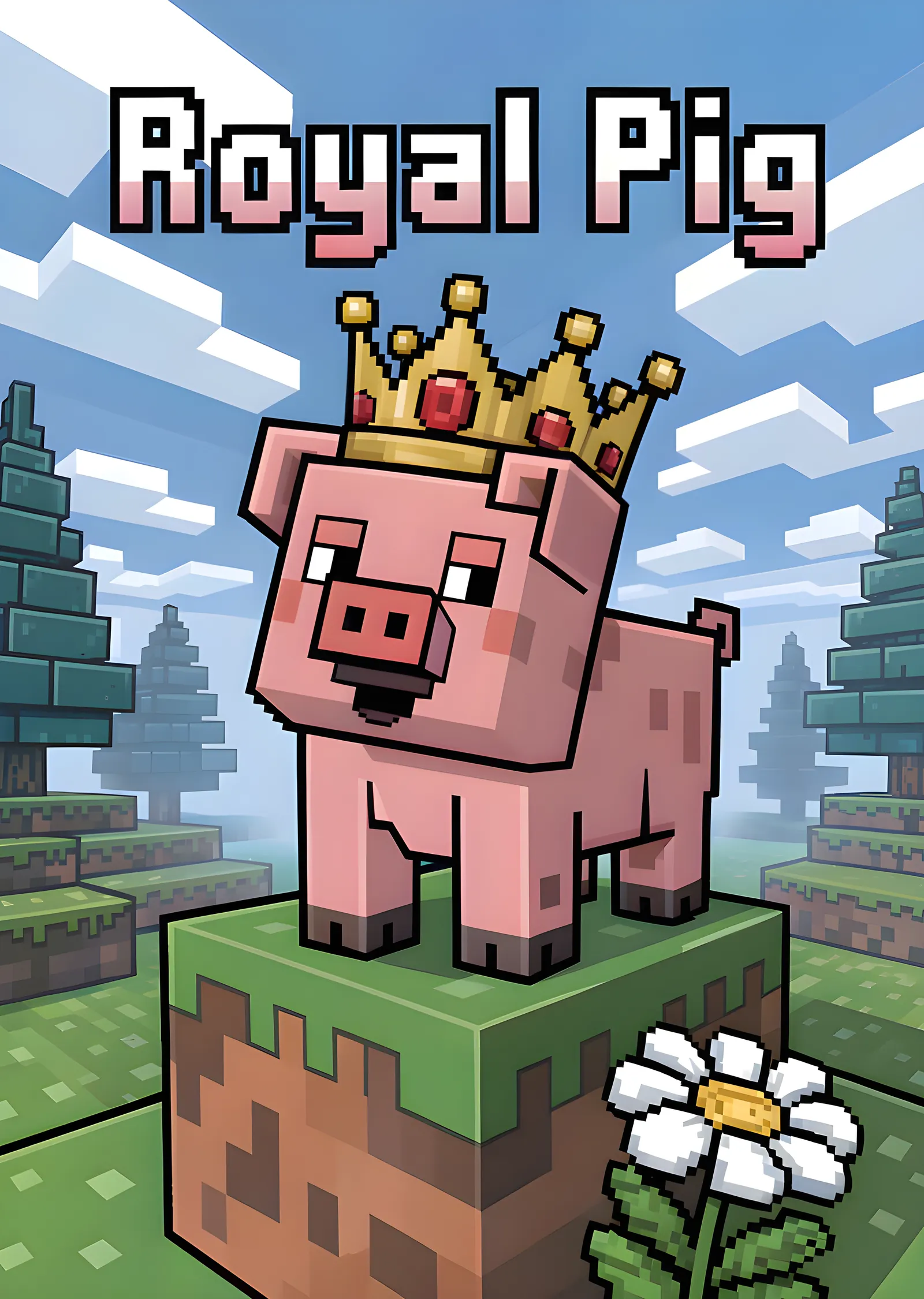 Minecraft - Royal Pig Blok Kaide metal tablo