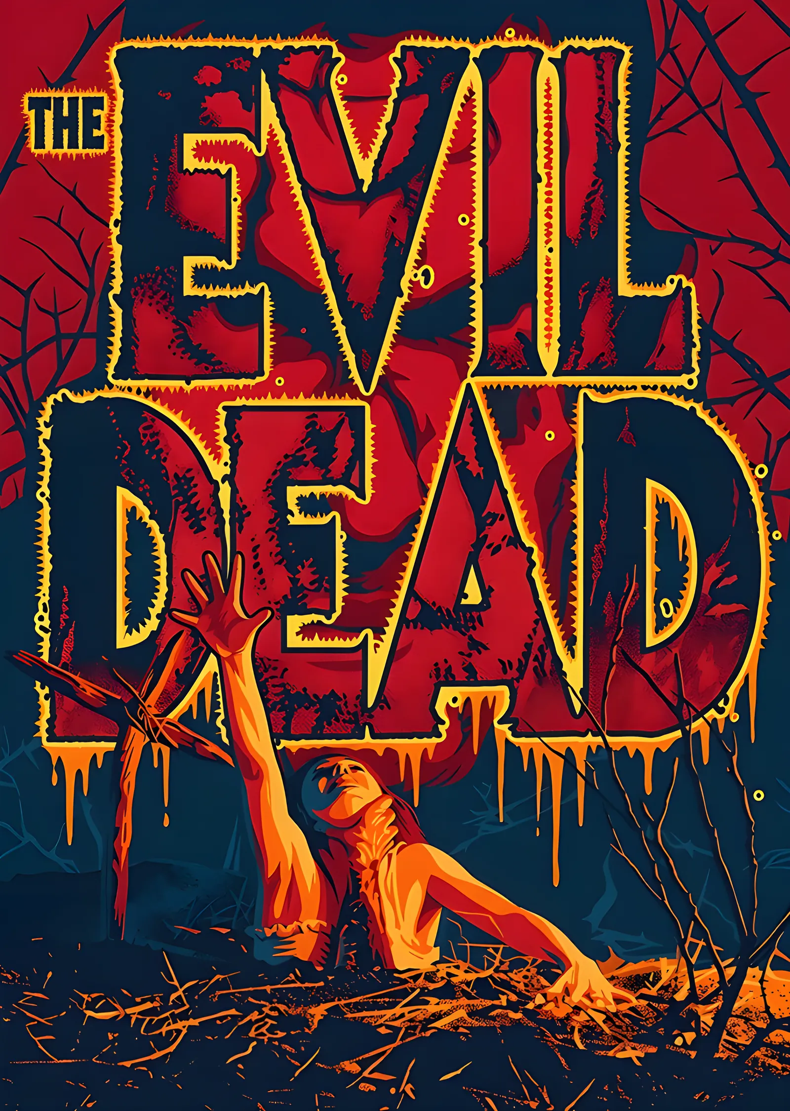 The Evil Dead - Kanla Damlayan Tipografi metal tablo