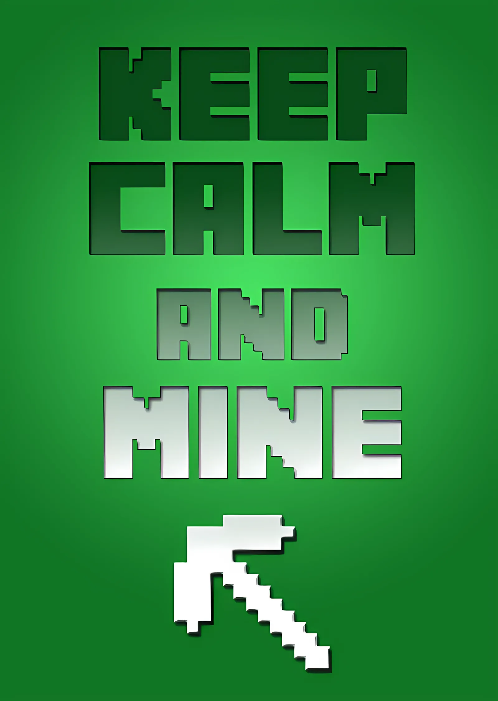 Minecraft - Keep Calm and Mine metal tablo