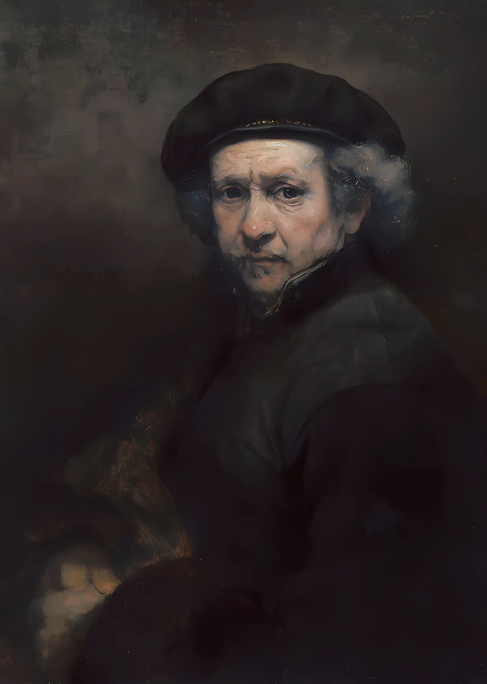 Rembrandt Otoportresi metal tablo