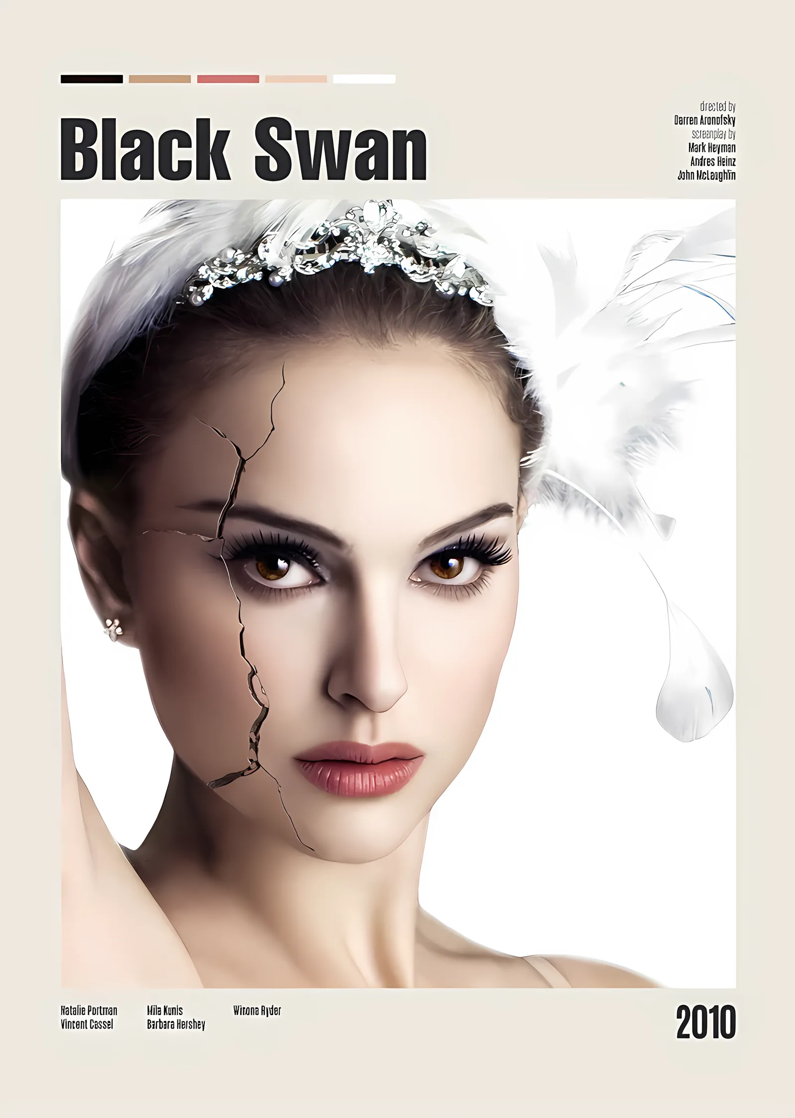Black Swan - Çatlayan Yüz metal tablo