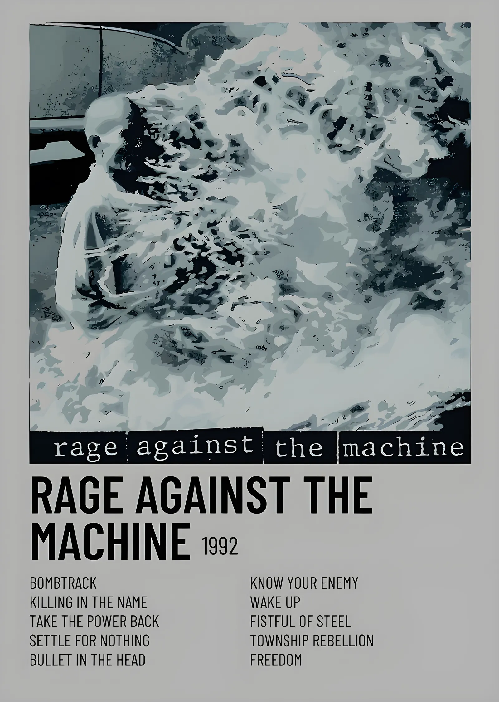 Rage Against the Machine - 1992 Künyesi metal tablo
