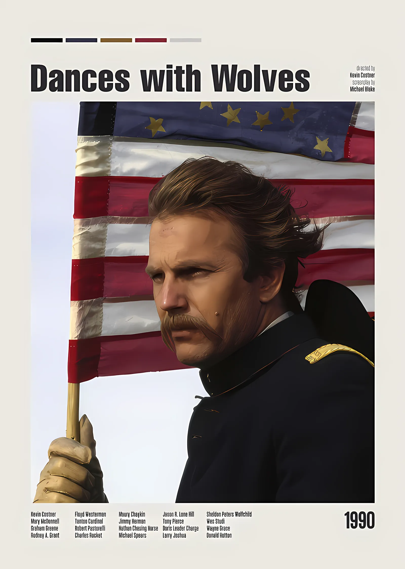 Dances with Wolves - Bayrağın Önünde metal tablo
