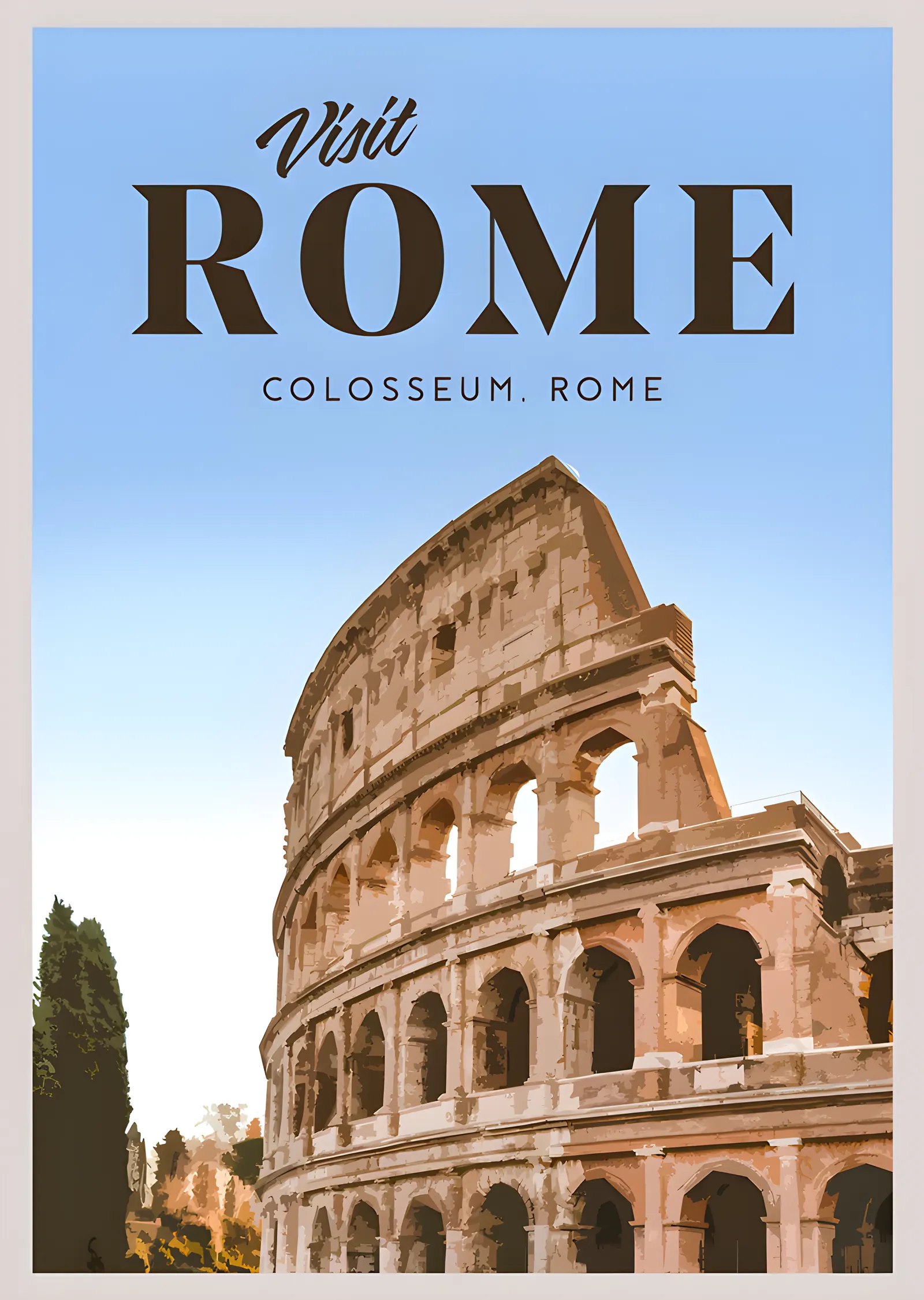 Visit Rome - Kolezyum metal tablo