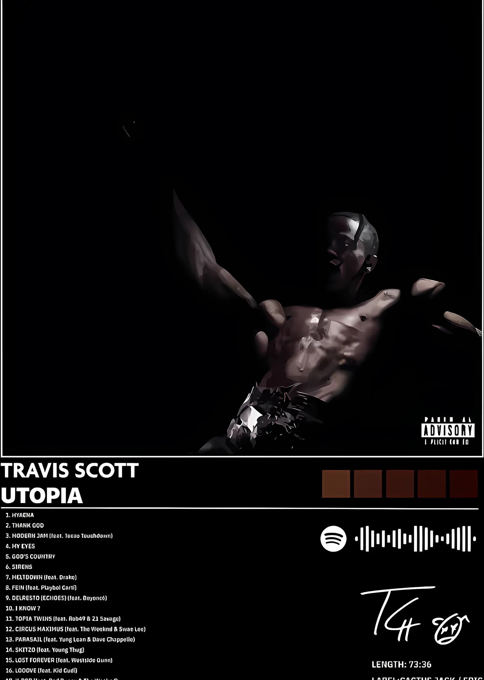 Travis Scott - Utopia metal tablo