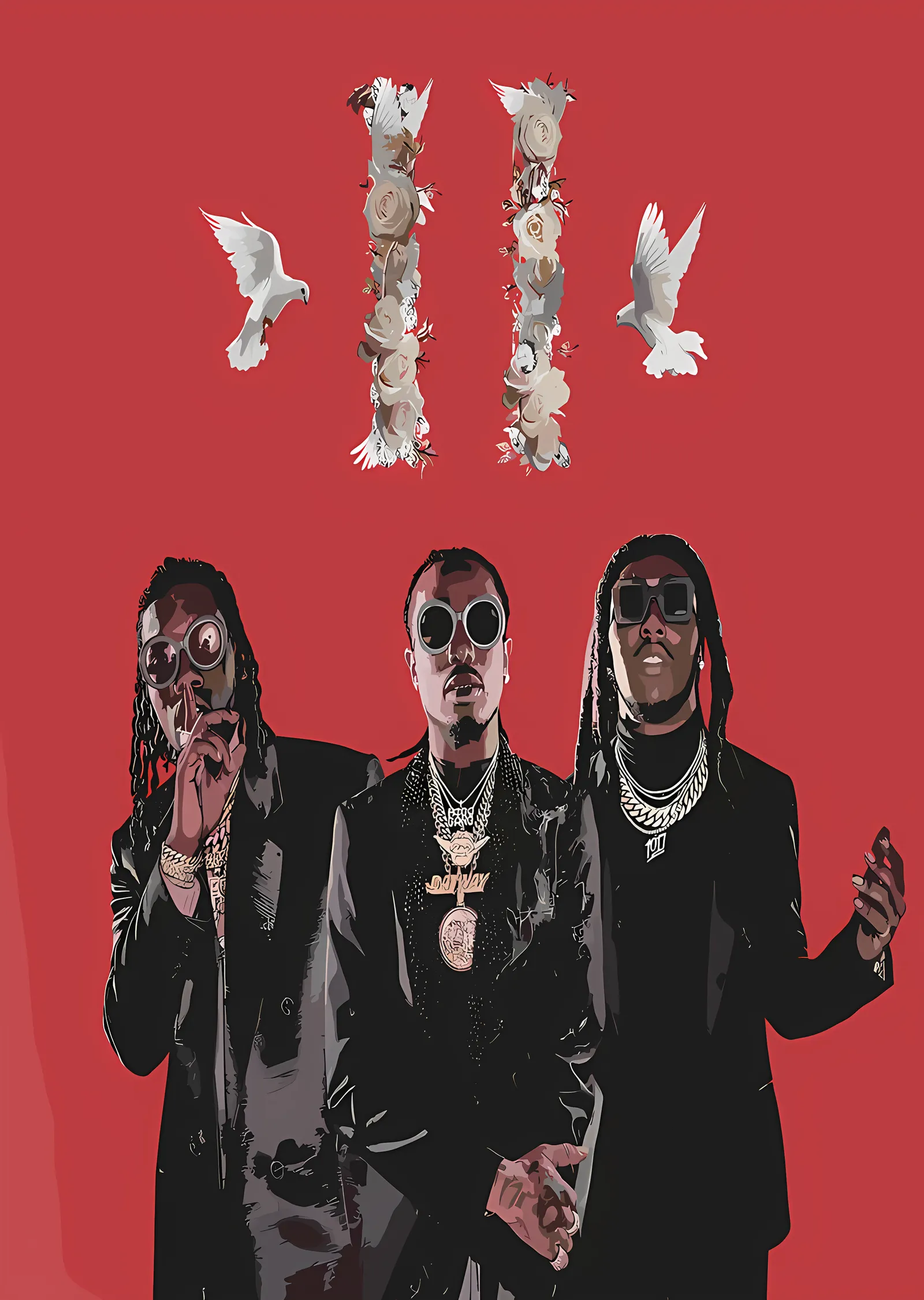 Migos - Culture II Kırmızı Kapak metal tablo