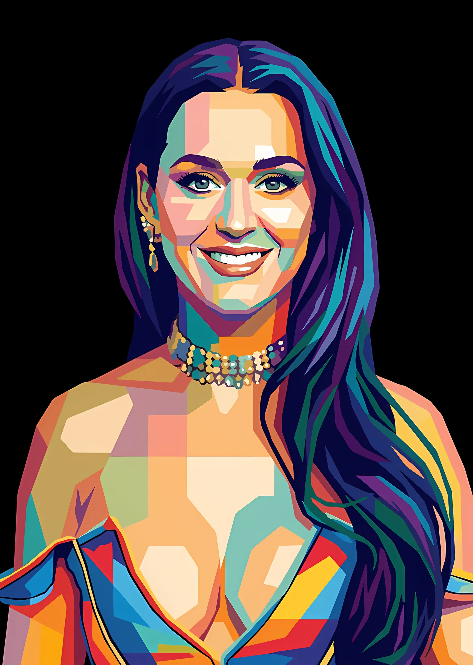 Katy Perry: Siyah Zemin Vektör metal tablo