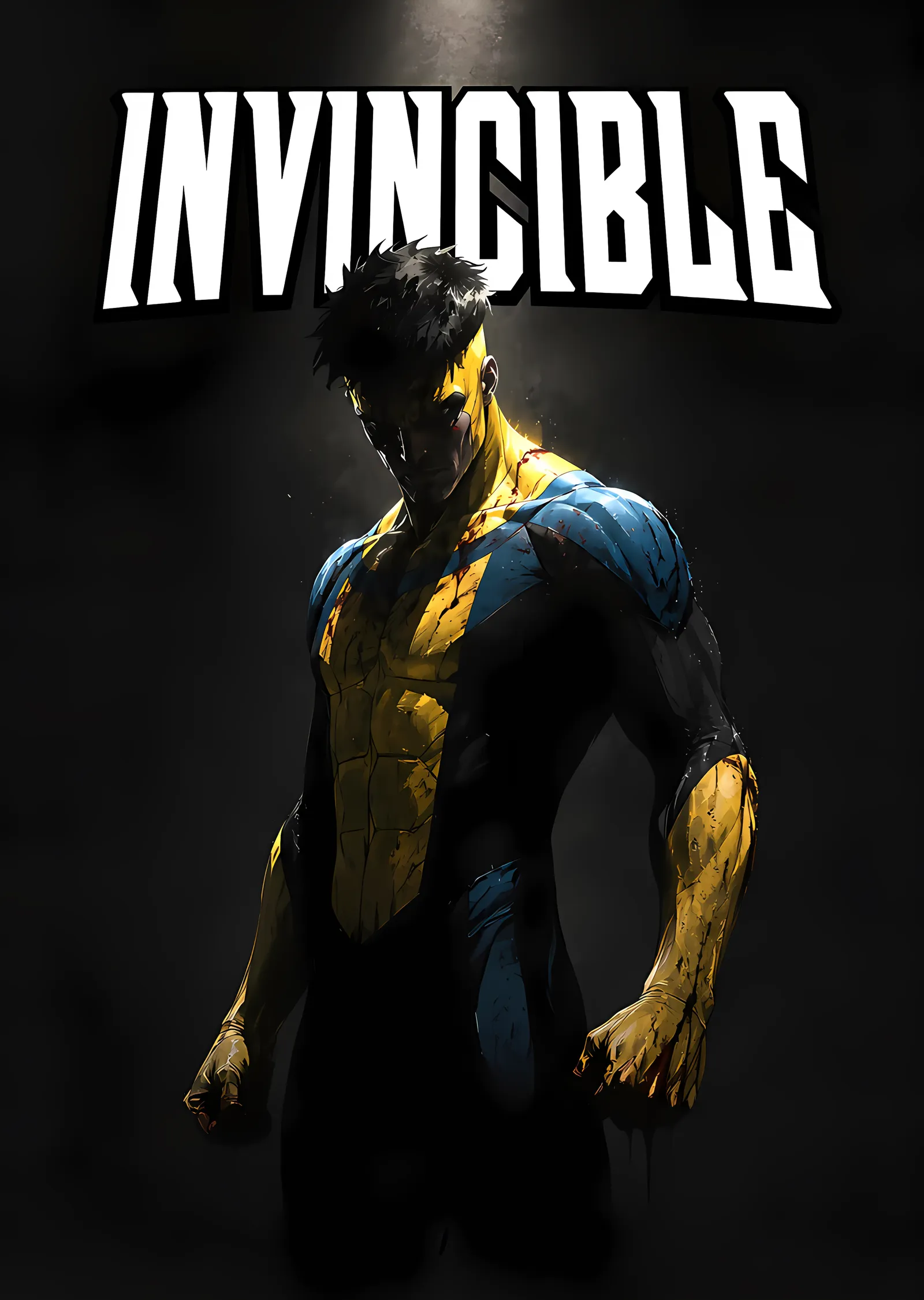 Invincible - Spot Işığında Karanlık Duruş metal tablo