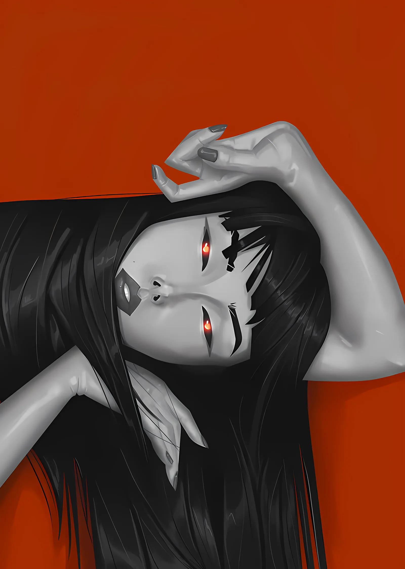 Turuncu Zeminde Anime Portresi metal tablo