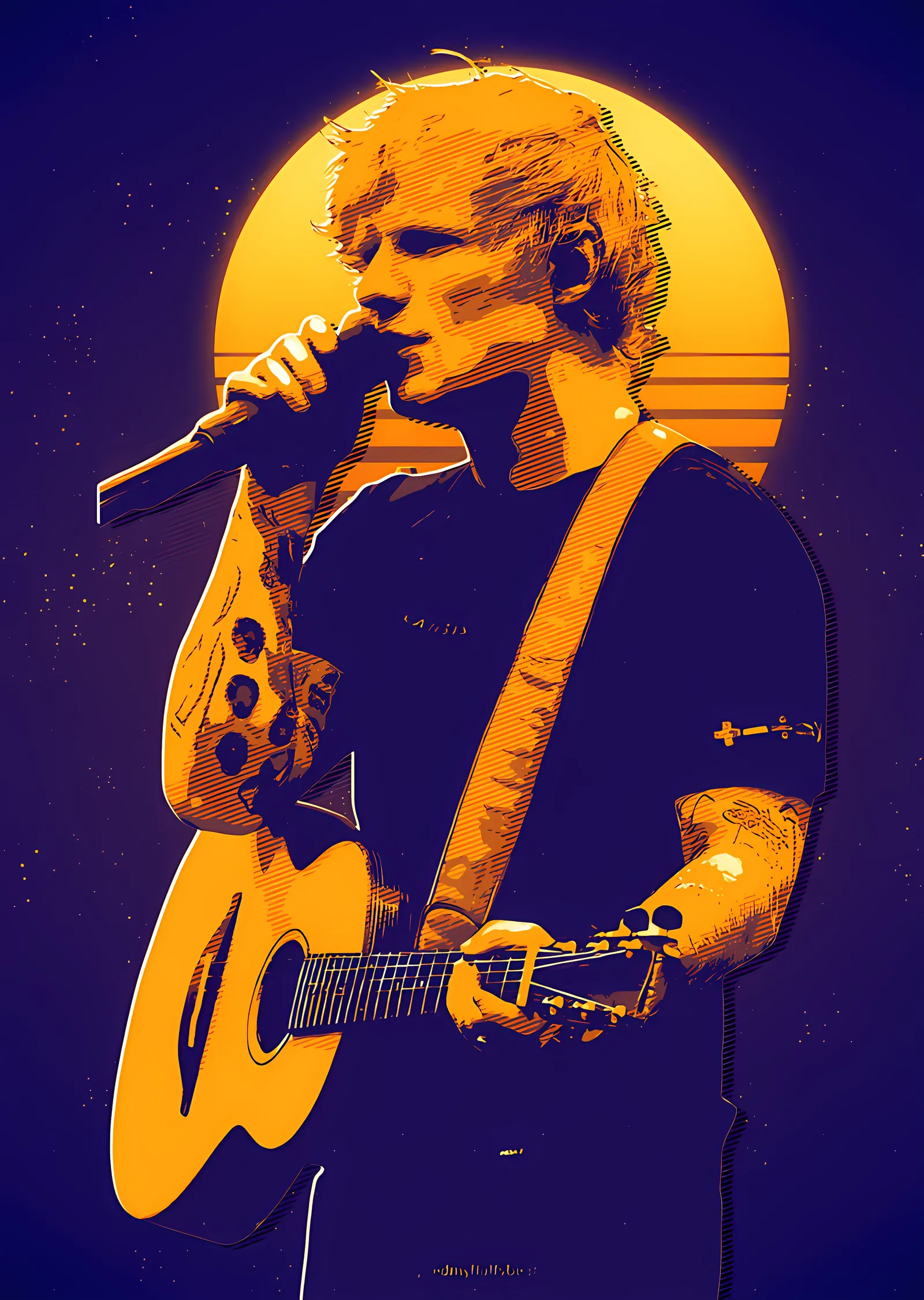 Ed Sheeran - Altın Güneşte Gitar metal tablo