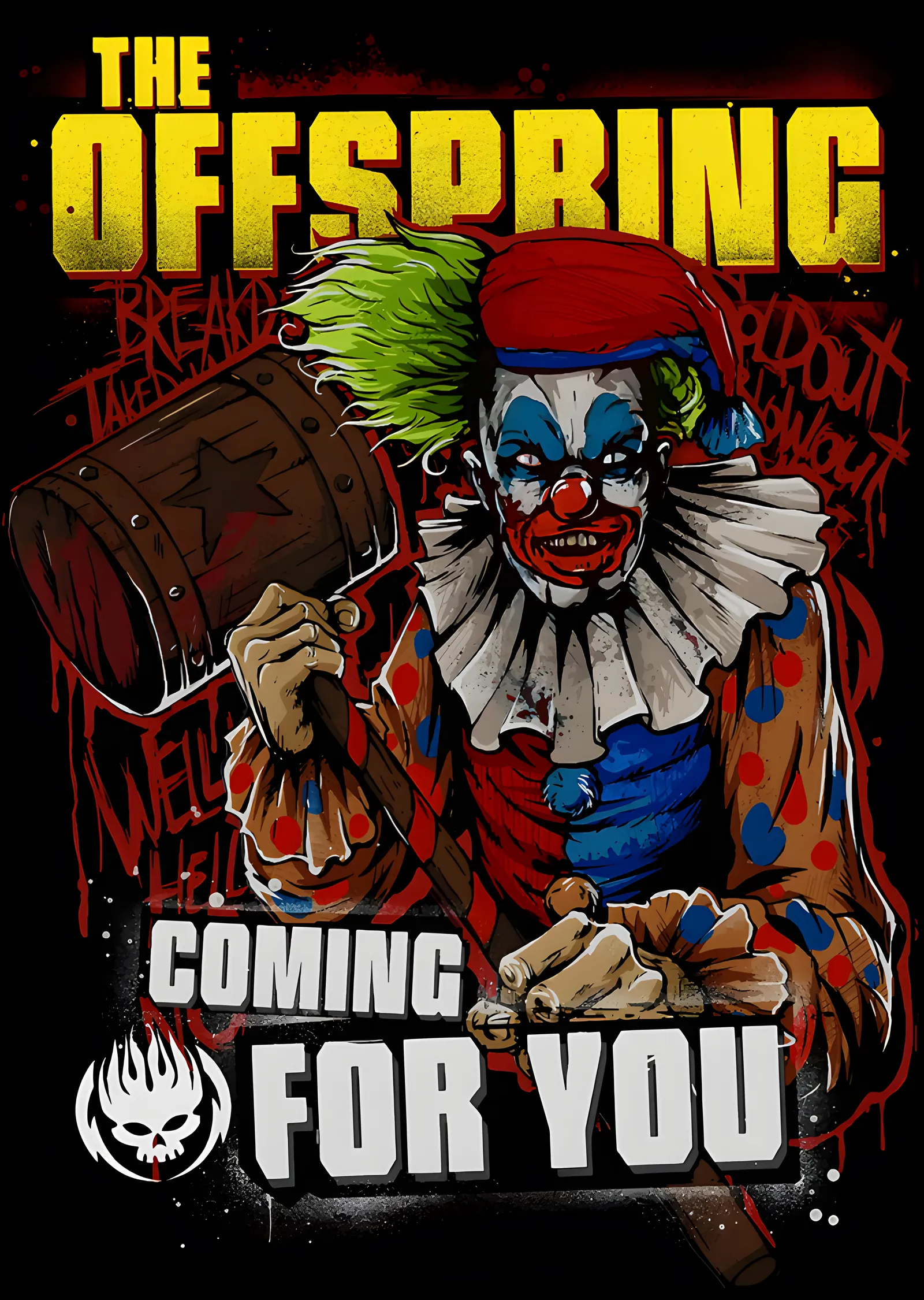 The Offspring - Tokmaklı Palyaço Afişi metal tablo