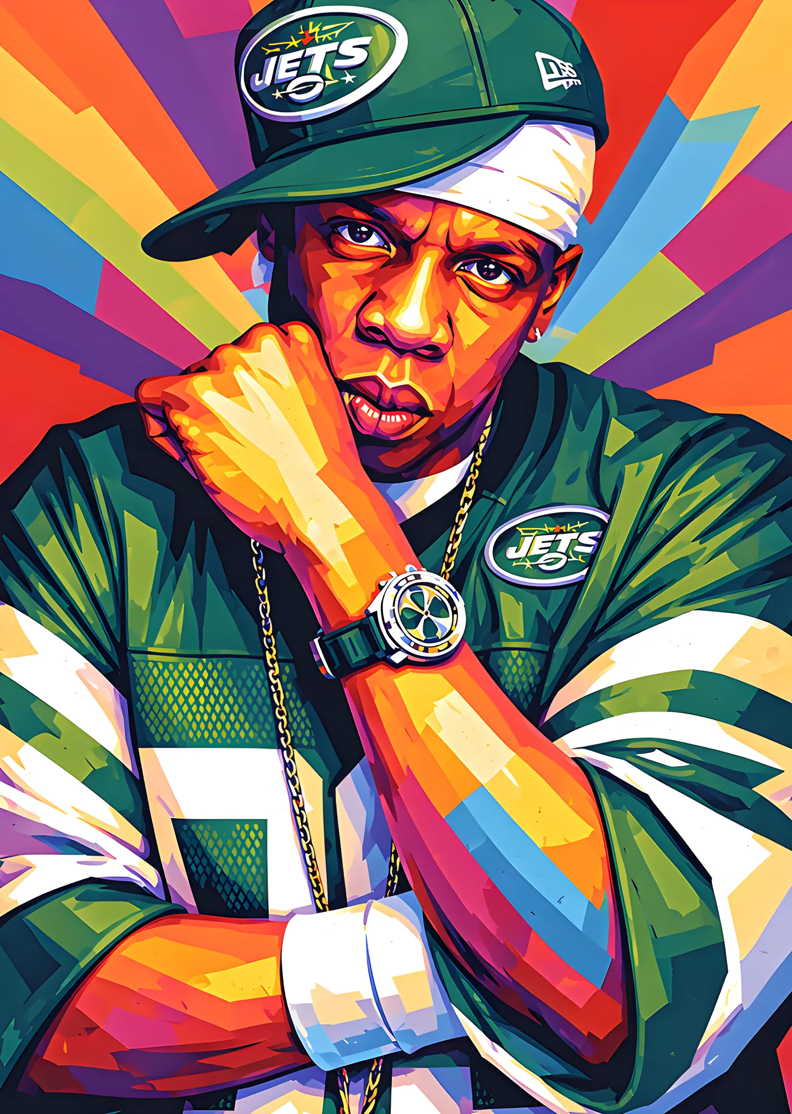 Jay-Z - Yeşil Formalı Pop Art metal tablo