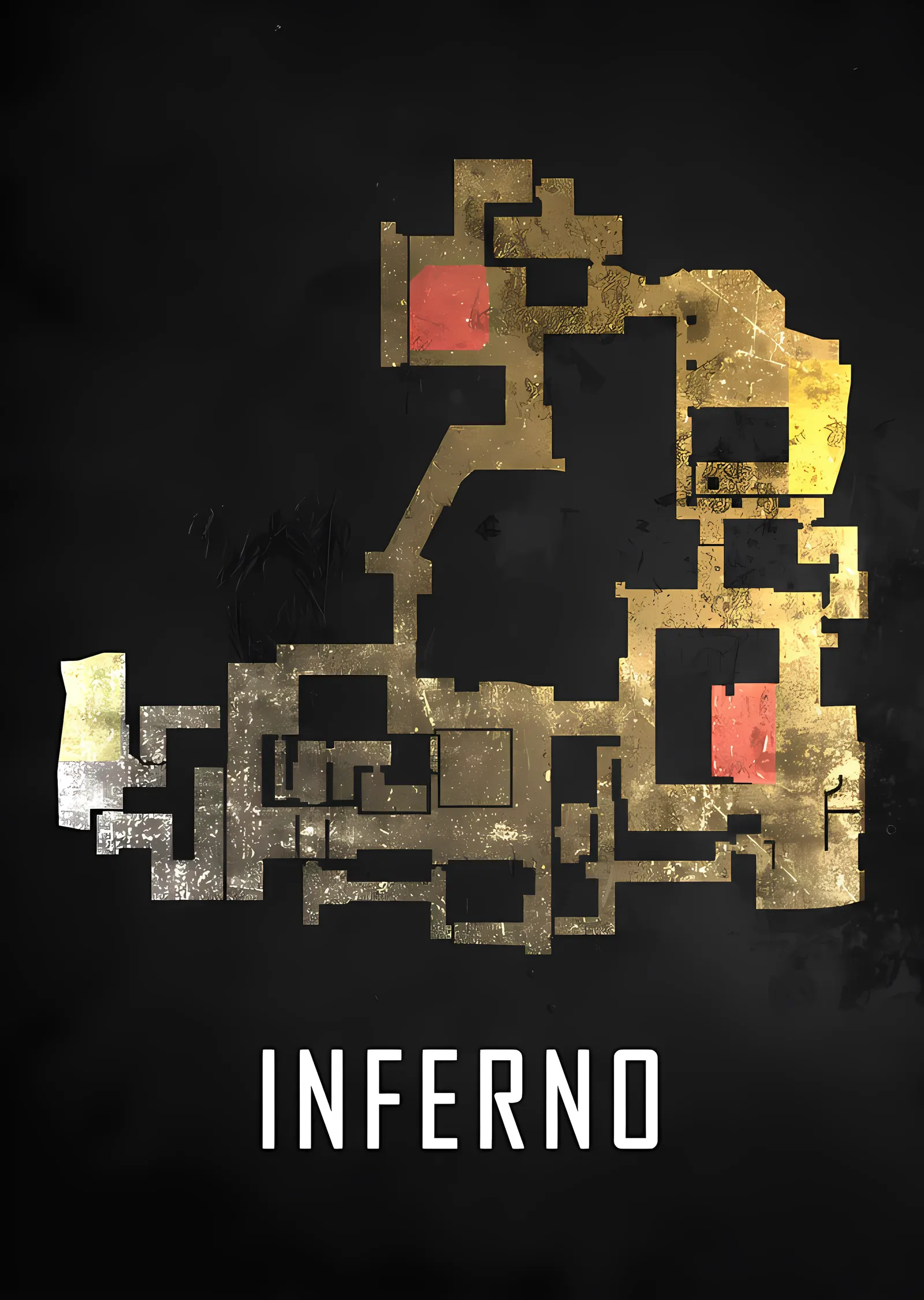 Counter-Strike Inferno - Kum Rengi Plan metal tablo