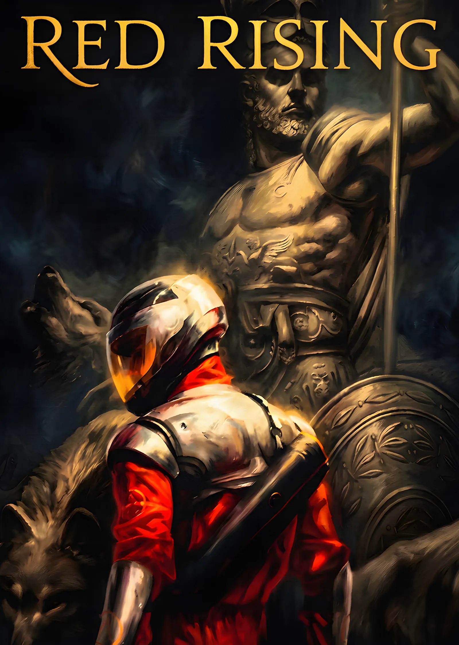 Red Rising - Heykelin Önünde metal tablo