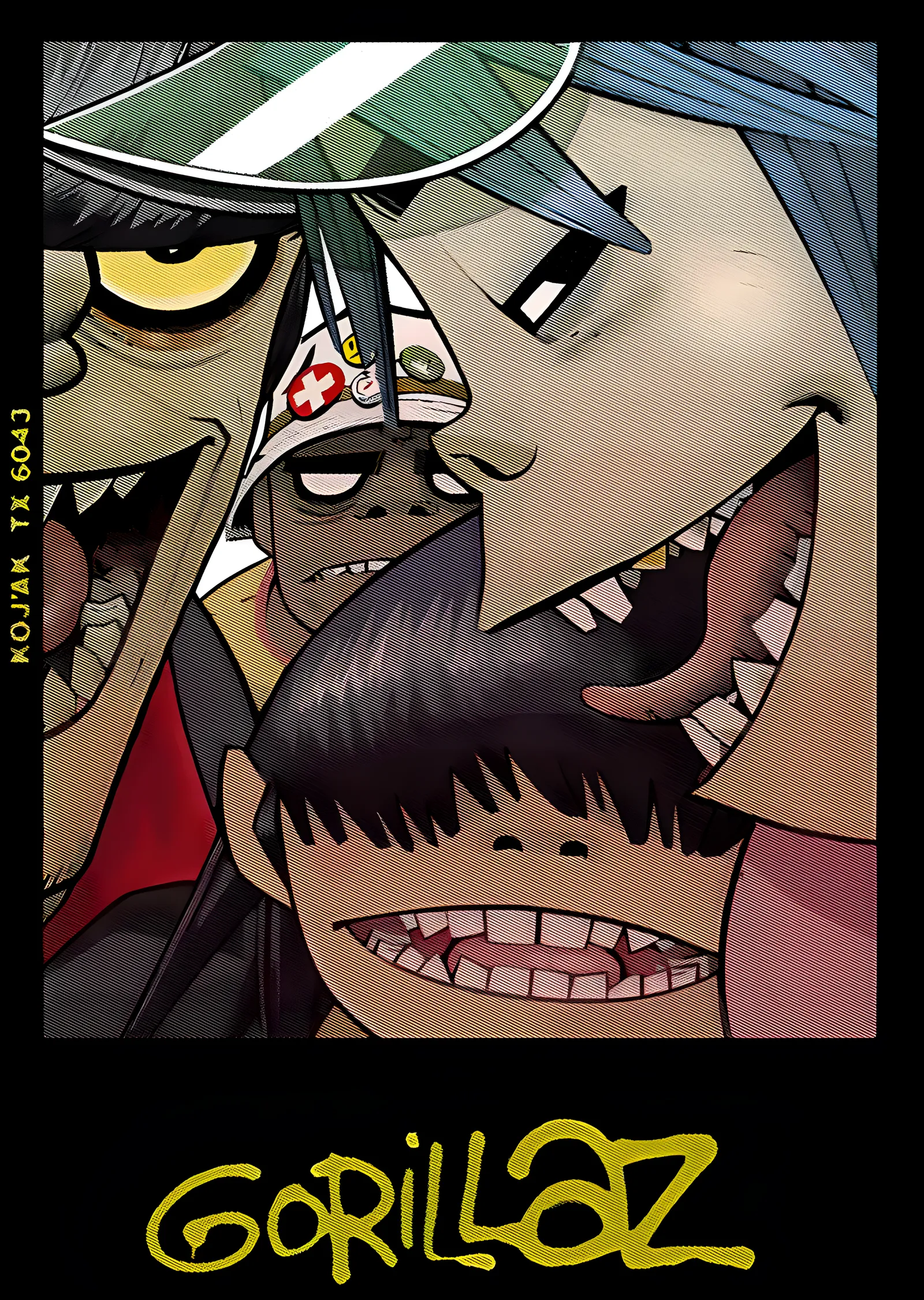 Gorillaz - Balık Gözü Grup Karesi metal tablo