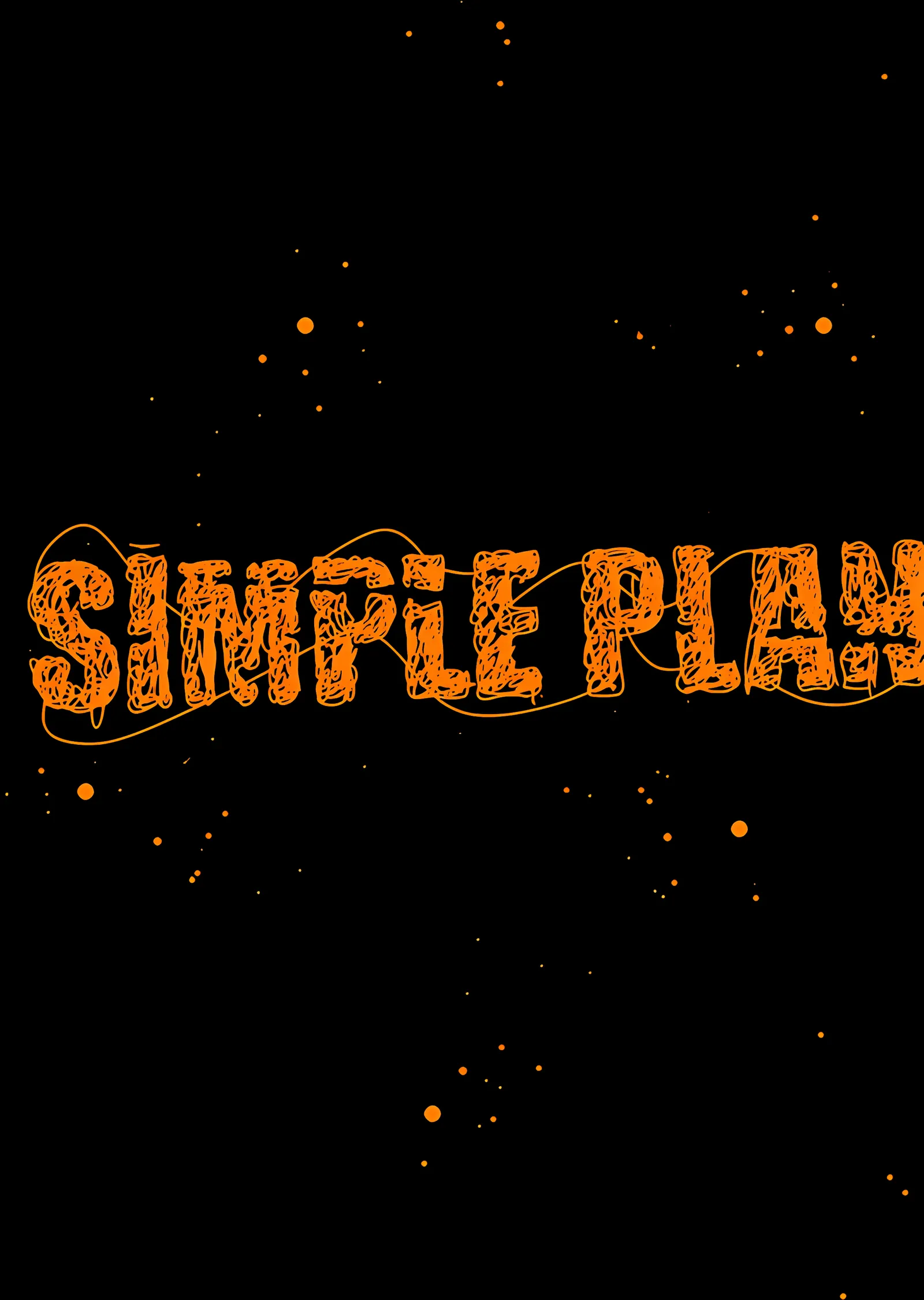 Simple Plan - Turuncu Kıvılcımlı Logo metal tablo