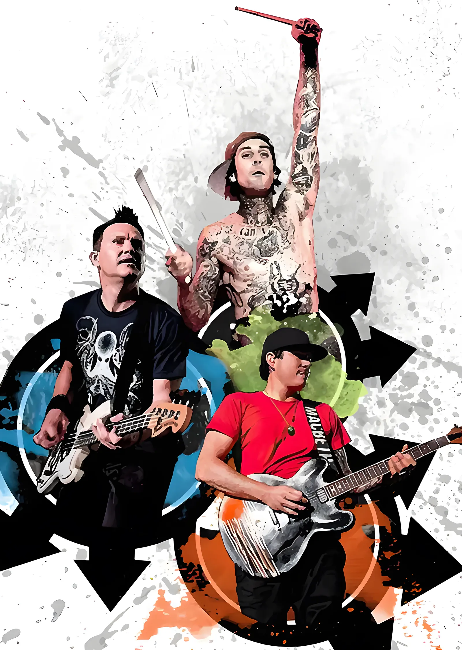 Blink-182 - Ok Desenli Grup Kolajı metal tablo