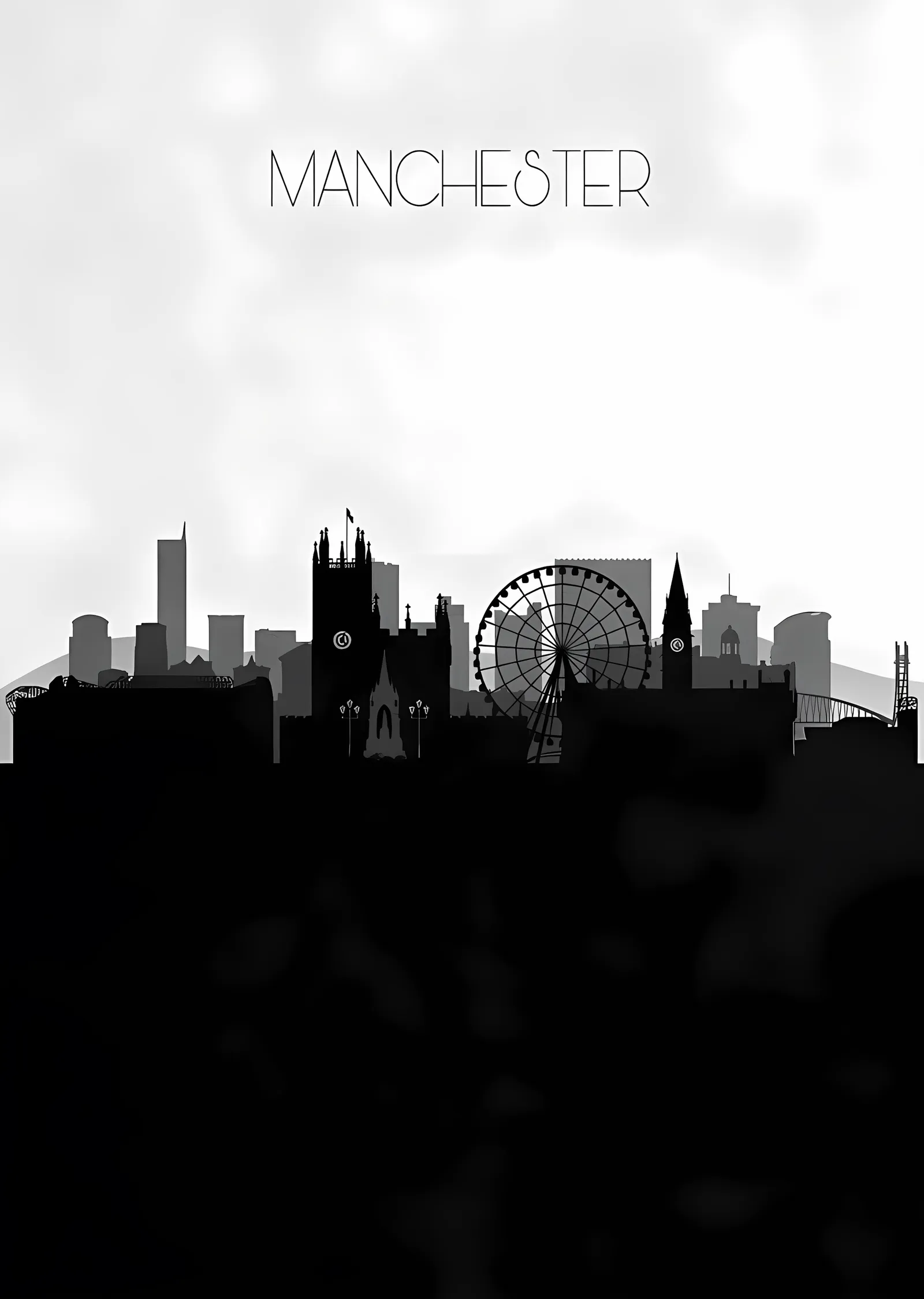 Manchester Silueti metal tablo