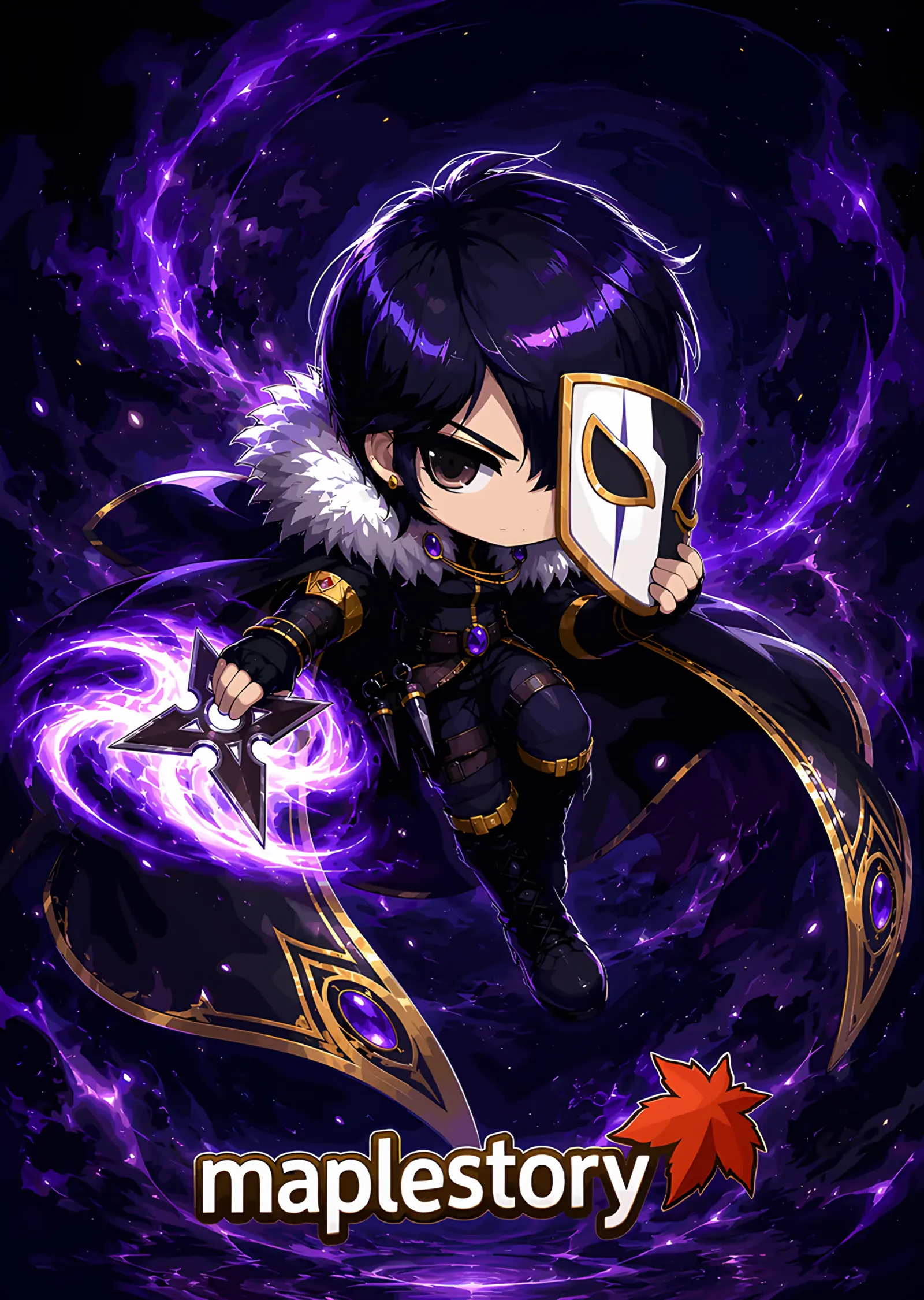 MapleStory: Mor Enerjide Maskeli Phantom metal tablo