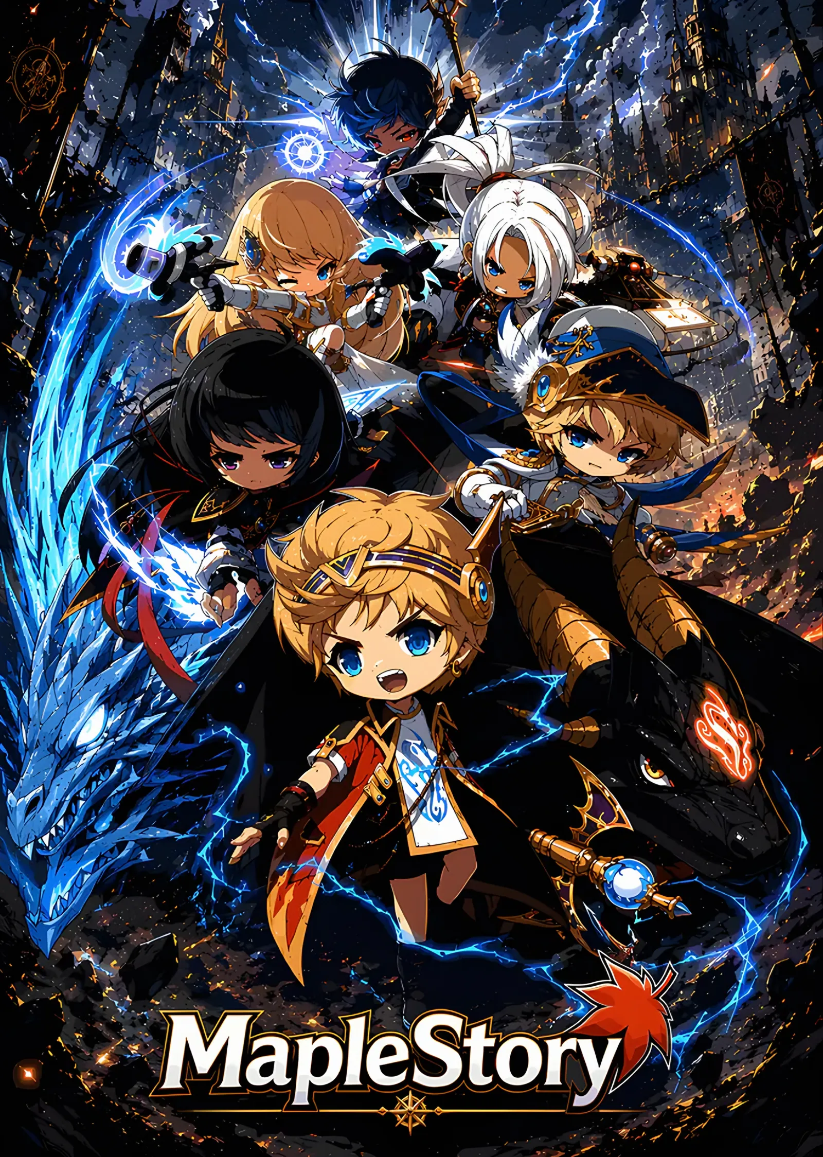 MapleStory: Şimşekli Kahraman Kadrosu metal tablo