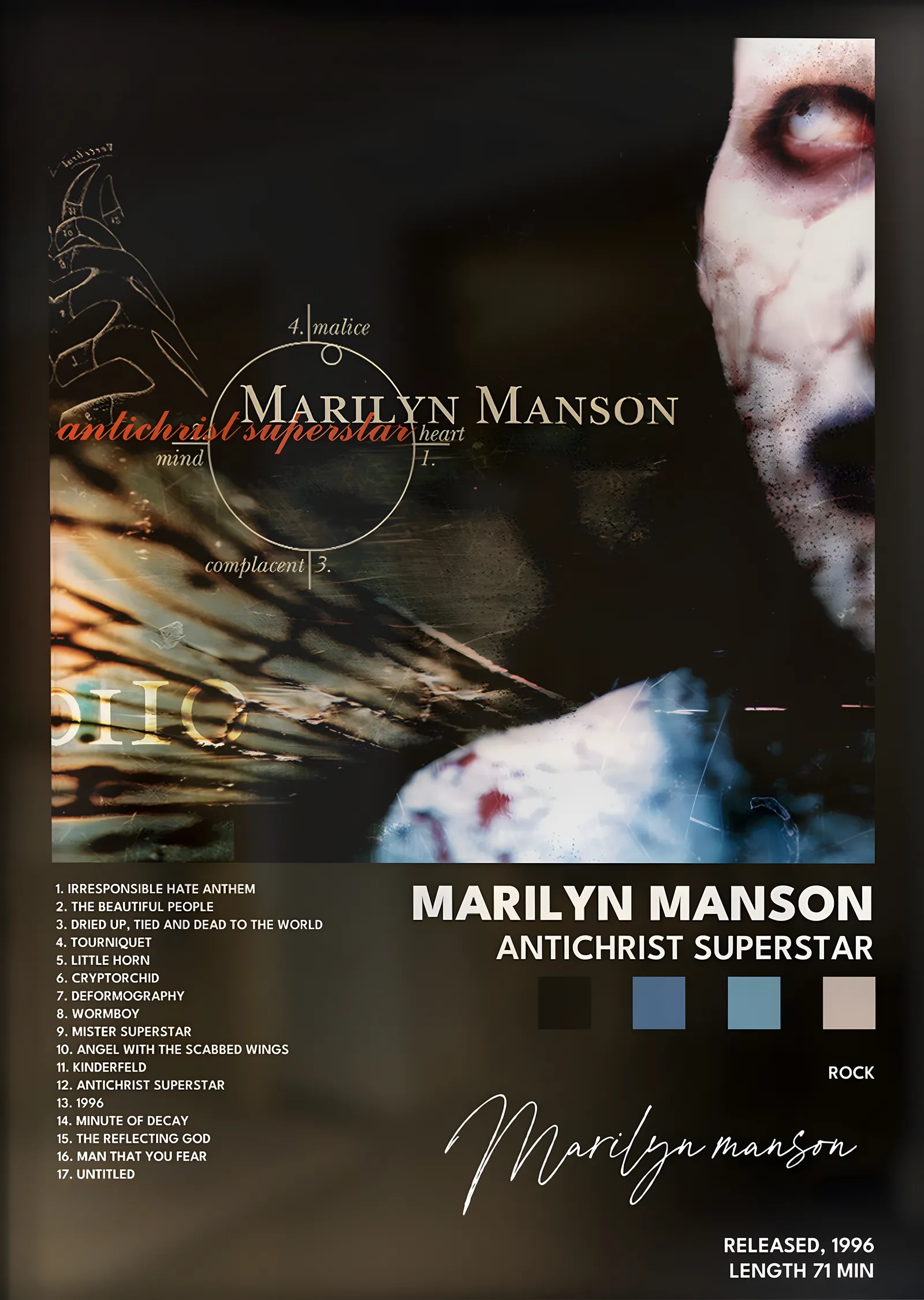 Marilyn Manson: Antichrist Superstar metal tablo